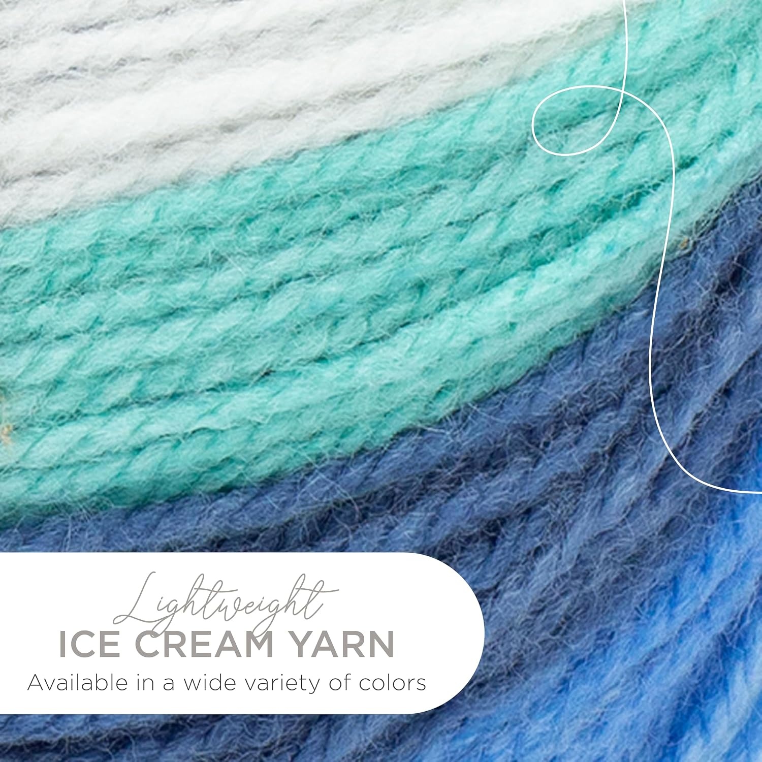 image:image1 Skein Lion Brand Yarn Ice Cream Baby Yarn BlueberryBaseball Nut
