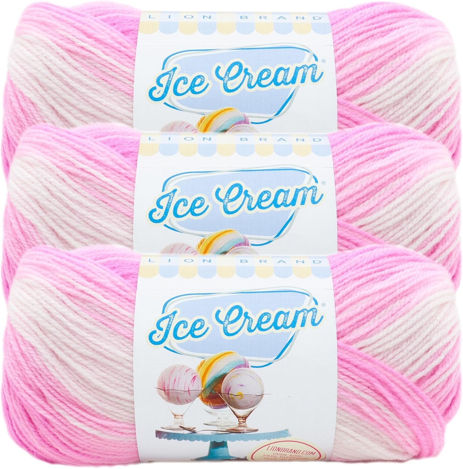 image:image1 Skein Lion Brand Yarn Ice Cream Baby Yarn BlueberryBirthday Cake