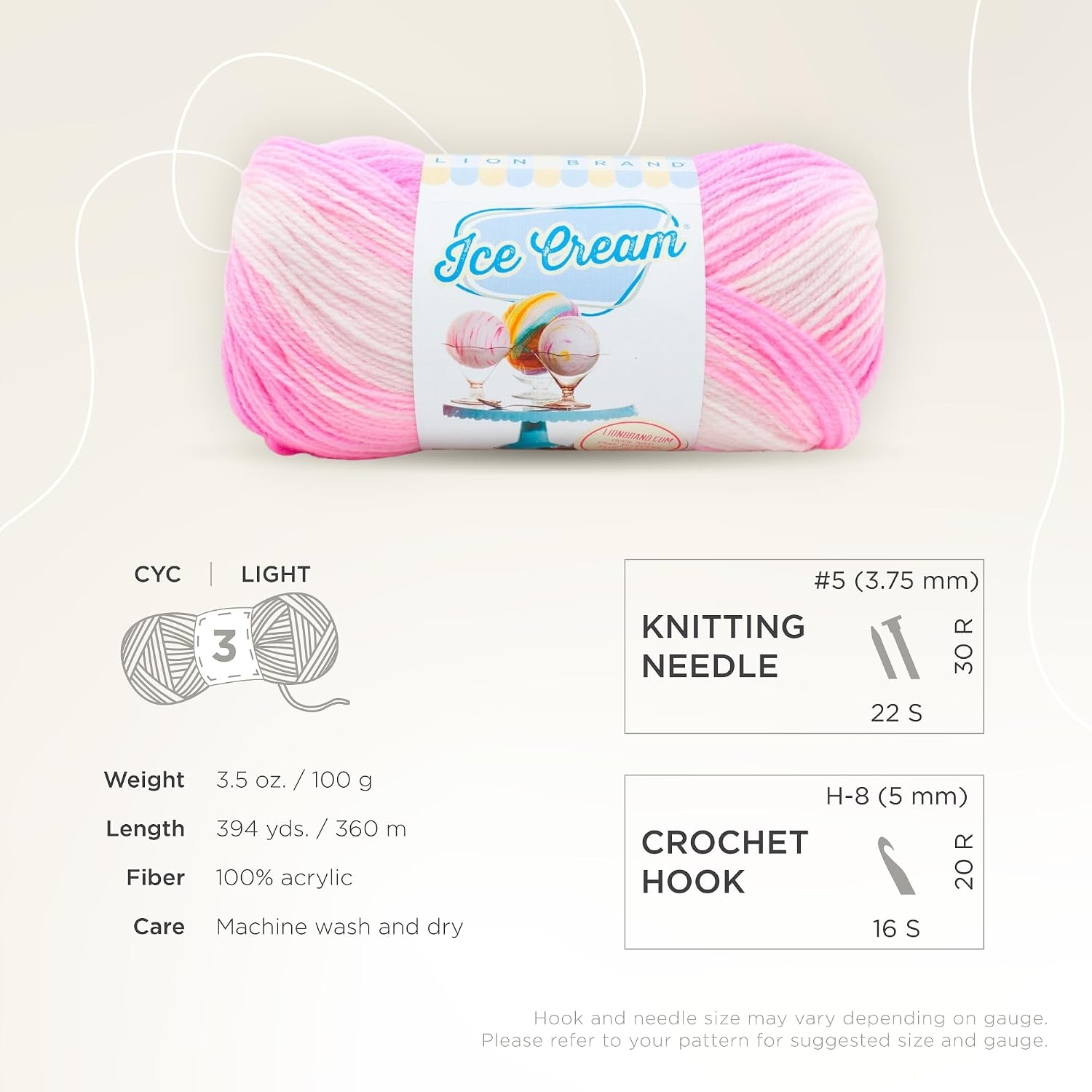 image:image1 Skein Lion Brand Yarn Ice Cream Baby Yarn BlueberryBirthday Cake
