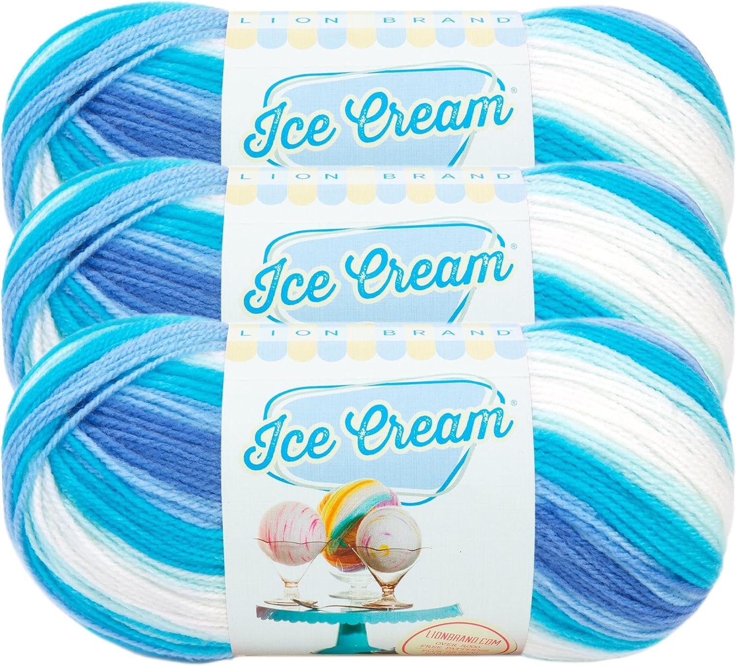 image:image1 Skein Lion Brand Yarn Ice Cream Baby Yarn BlueberryBlue Moon