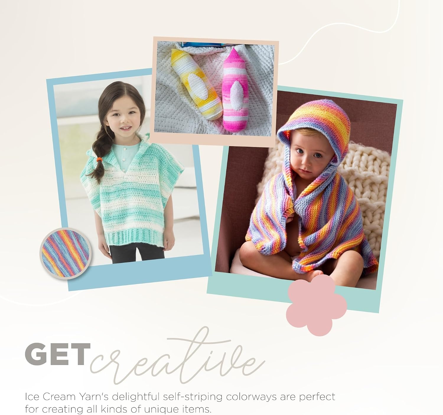 image:image1 Skein Lion Brand Yarn Ice Cream Baby Yarn BlueberryBlue Moon