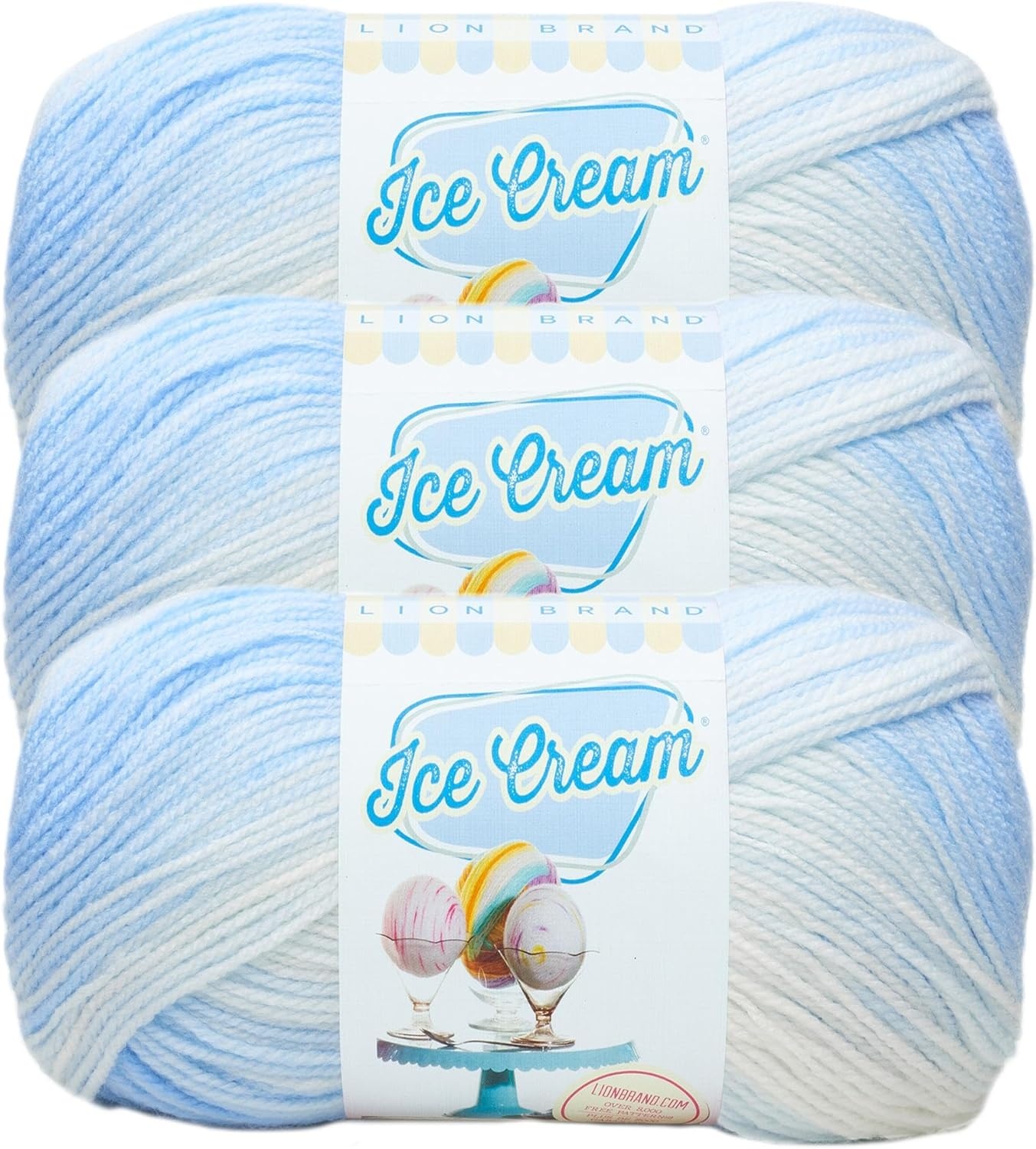 image:image1 Skein Lion Brand Yarn Ice Cream Baby Yarn BlueberryBlueberry