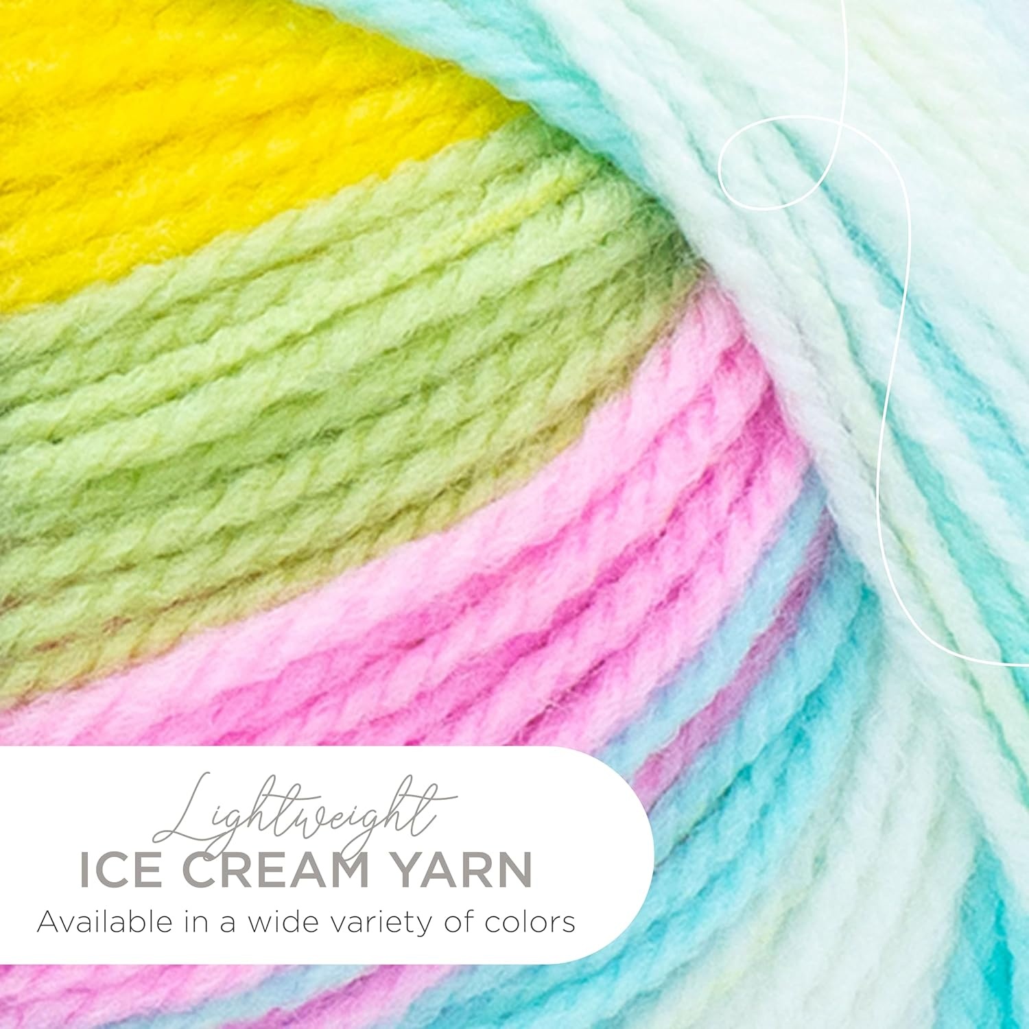 image:image1 Skein Lion Brand Yarn Ice Cream Baby Yarn BlueberryBunny Tracks