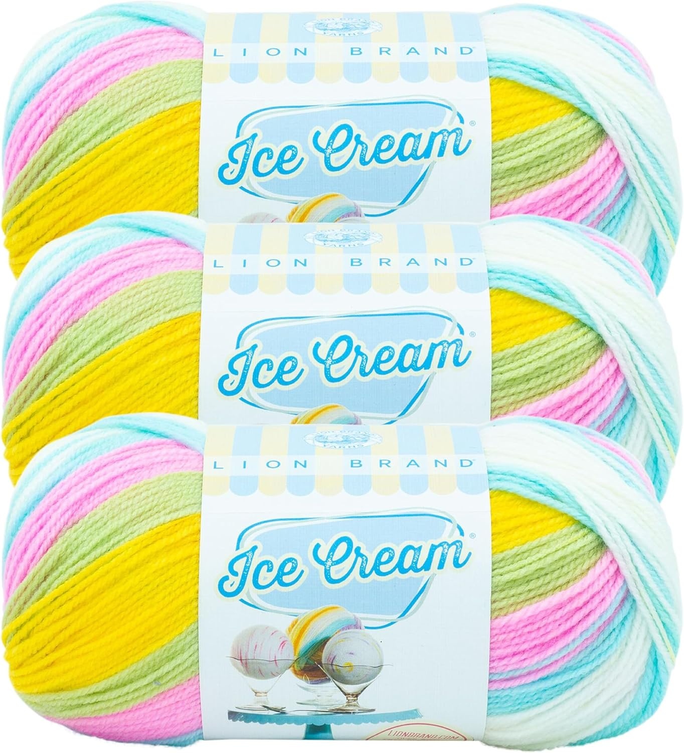 image:image1 Skein Lion Brand Yarn Ice Cream Baby Yarn BlueberryBunny Tracks