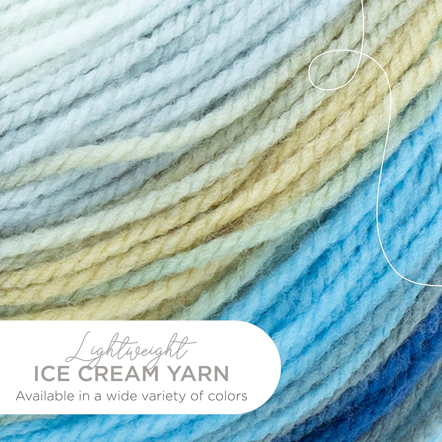 image:image1 Skein Lion Brand Yarn Ice Cream Baby Yarn BlueberryButter Pecan