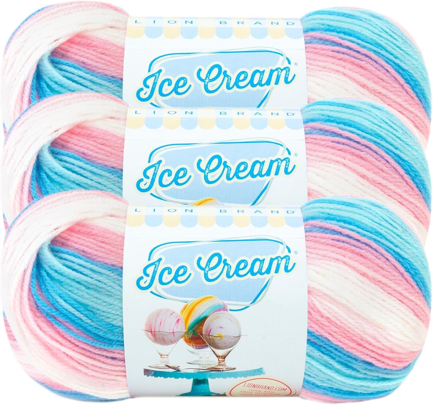 image:image1 Skein Lion Brand Yarn Ice Cream Baby Yarn BlueberryCake Batter