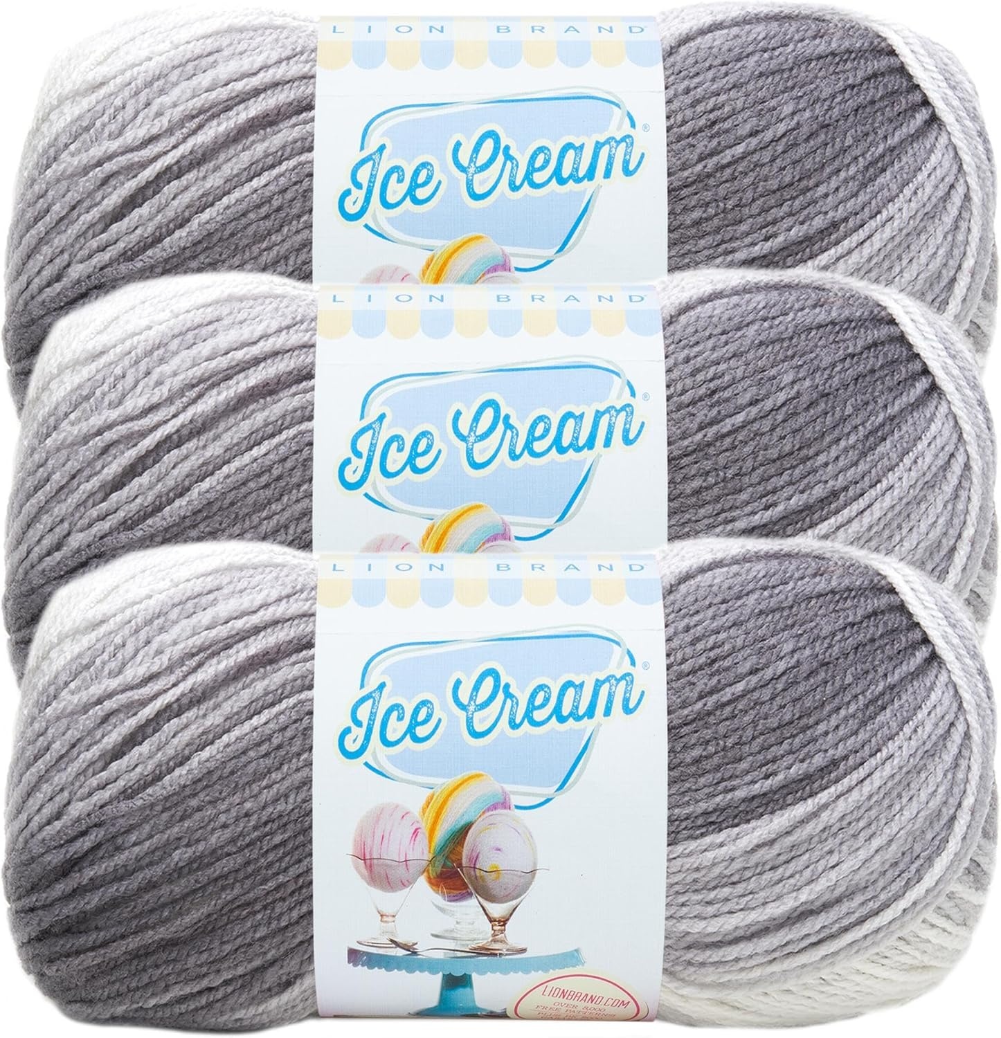 image:image1 Skein Lion Brand Yarn Ice Cream Baby Yarn BlueberryCookies Cream
