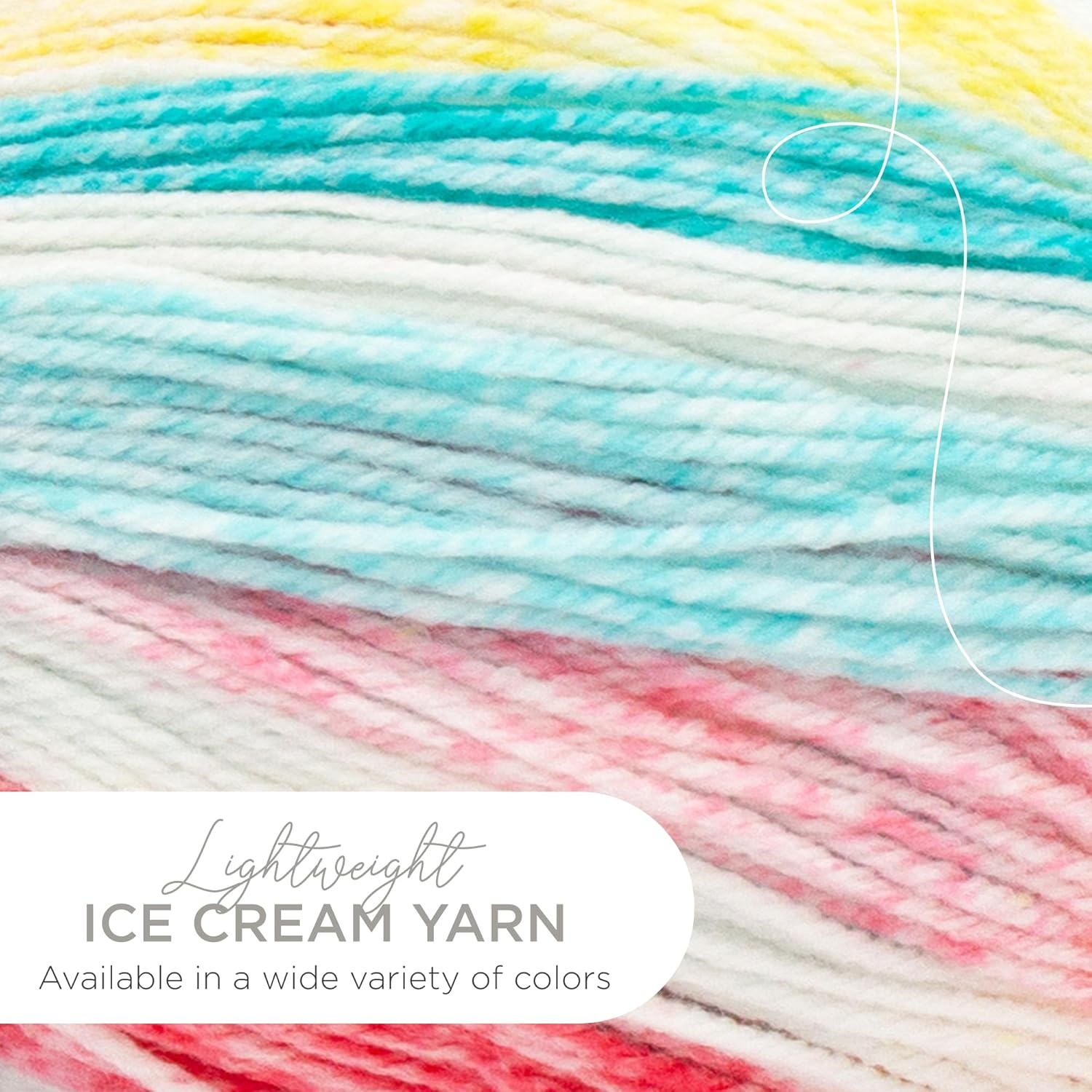 image:image1 Skein Lion Brand Yarn Ice Cream Baby Yarn BlueberryFunfetti