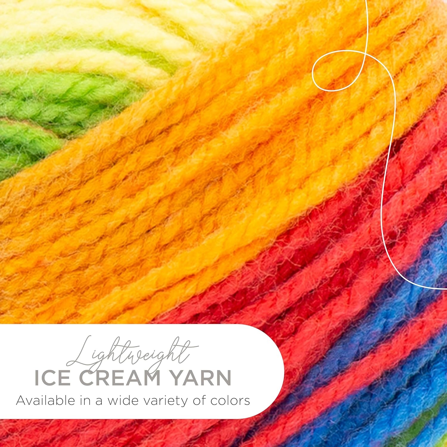 image:image1 Skein Lion Brand Yarn Ice Cream Baby Yarn BlueberryHokey Pokey