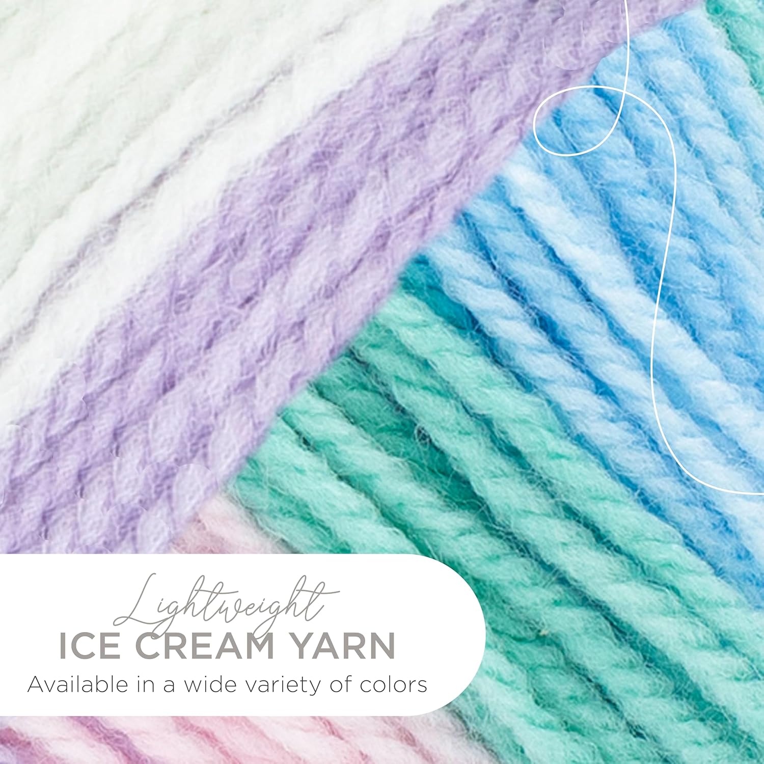 image:image1 Skein Lion Brand Yarn Ice Cream Baby Yarn BlueberryLove Potion