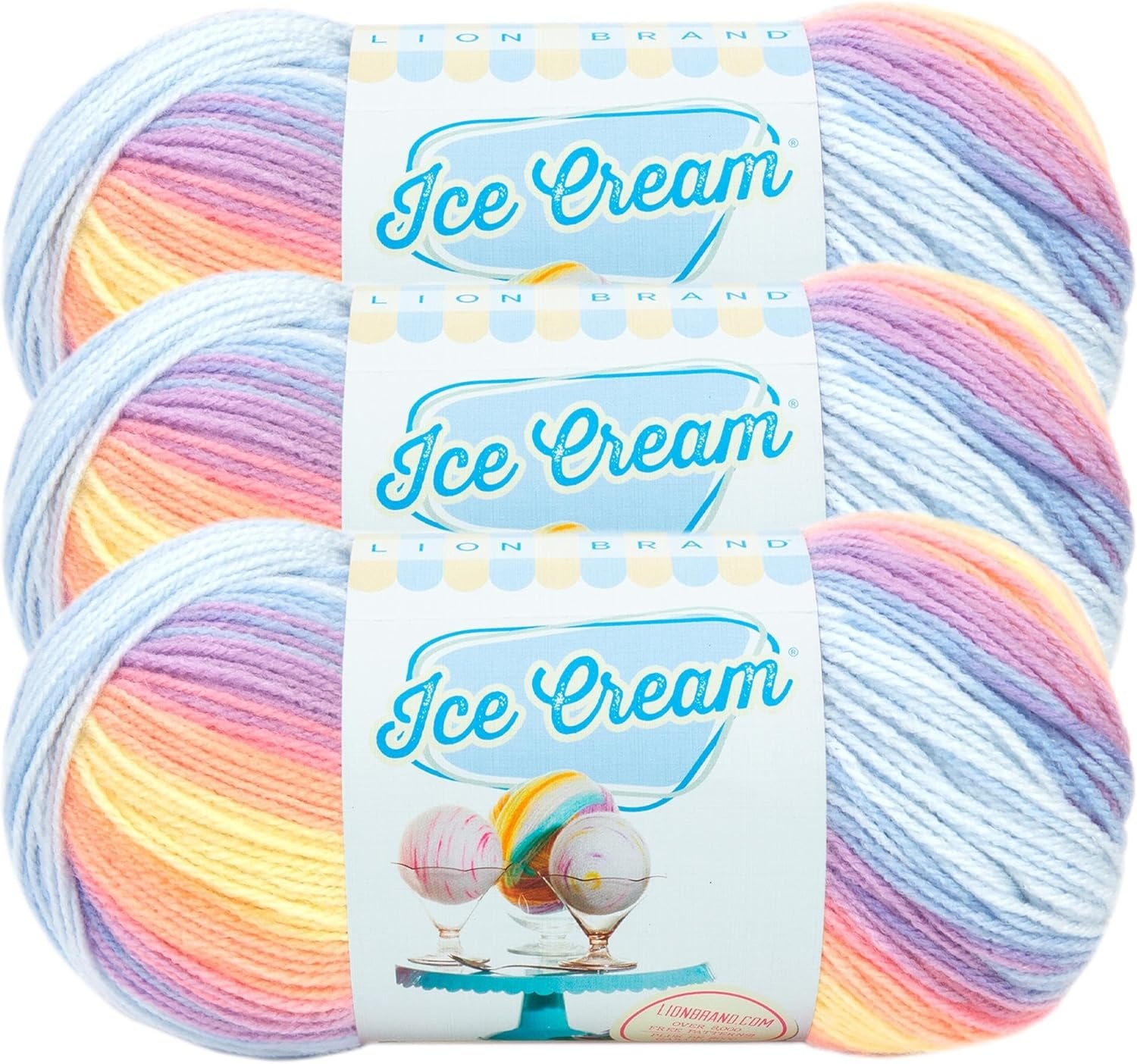 image:image1 Skein Lion Brand Yarn Ice Cream Baby Yarn BlueberryParfait