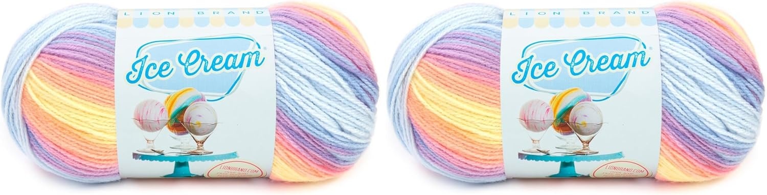 image:image1 Skein Lion Brand Yarn Ice Cream Baby Yarn BlueberryParfait