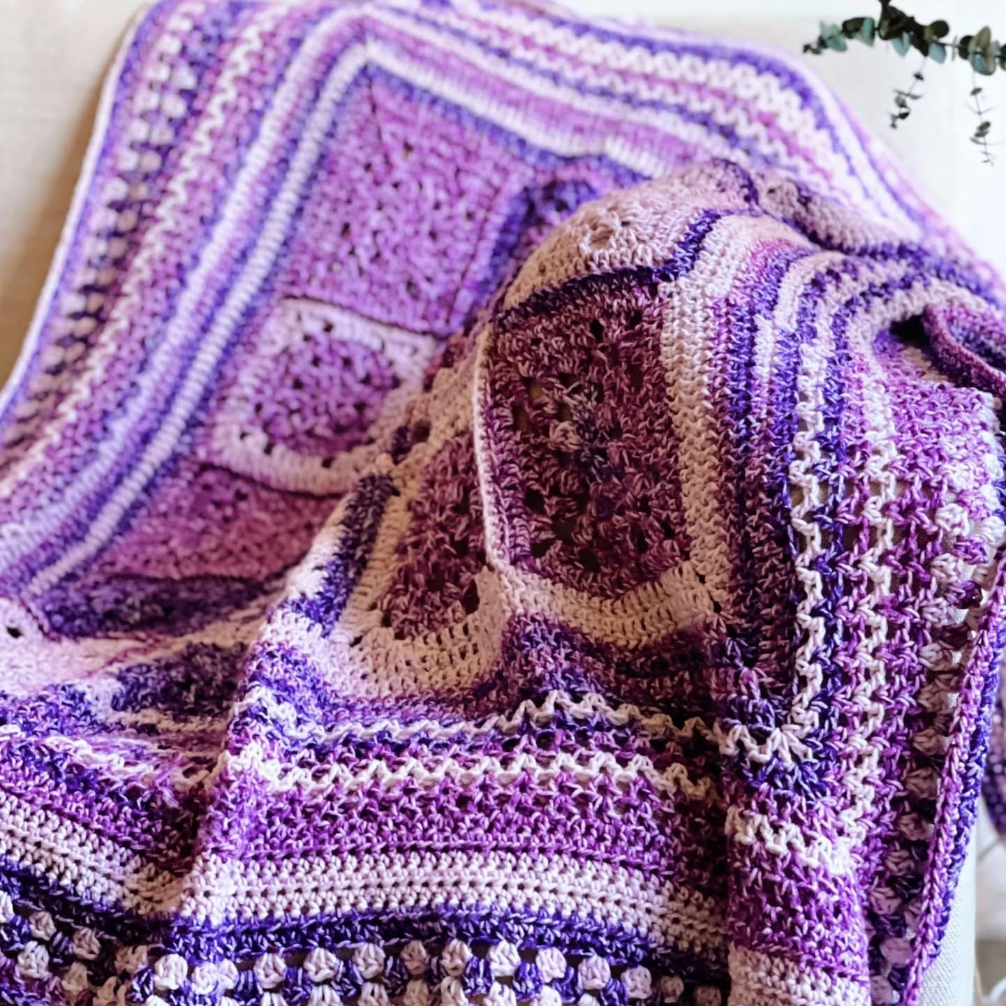 image:image1 Skein Lion Brand Yarn Ice Cream Baby Yarn BlueberryPassion Fruit