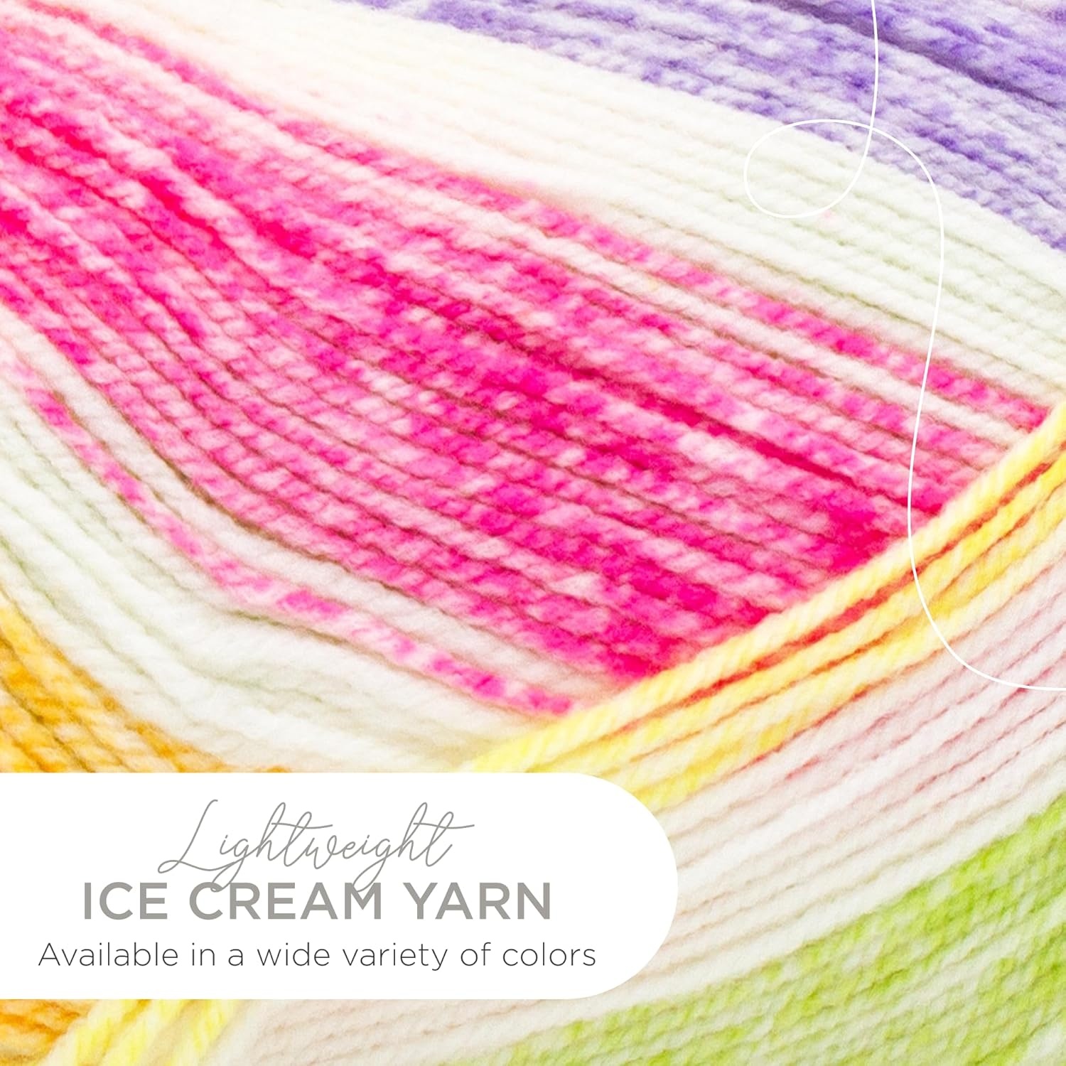 image:image1 Skein Lion Brand Yarn Ice Cream Baby Yarn BlueberryPassion Fruit