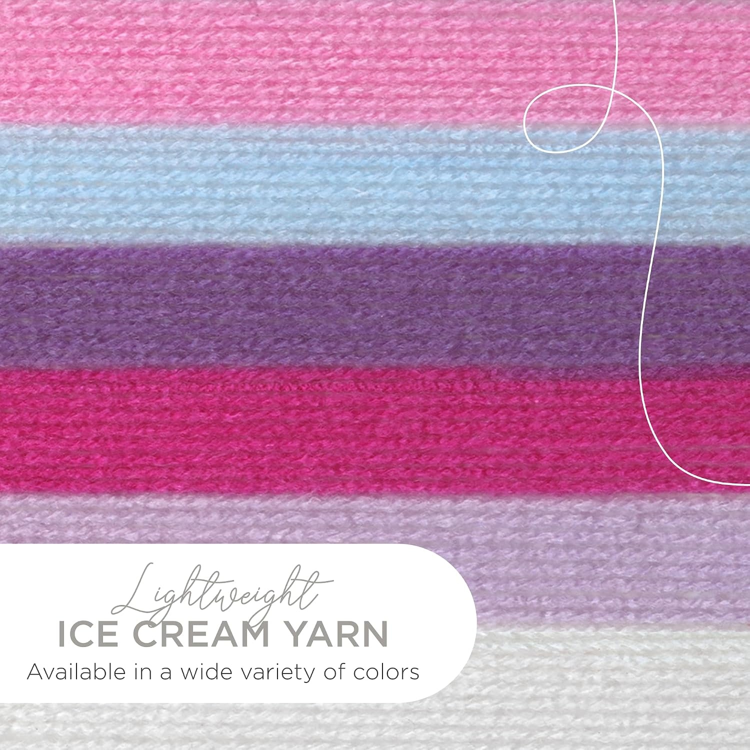 image:image1 Skein Lion Brand Yarn Ice Cream Baby Yarn BlueberryRaspberry Ripple