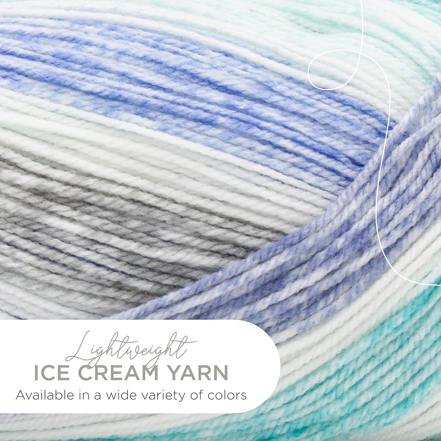 image:image1 Skein Lion Brand Yarn Ice Cream Baby Yarn BlueberrySmurf
