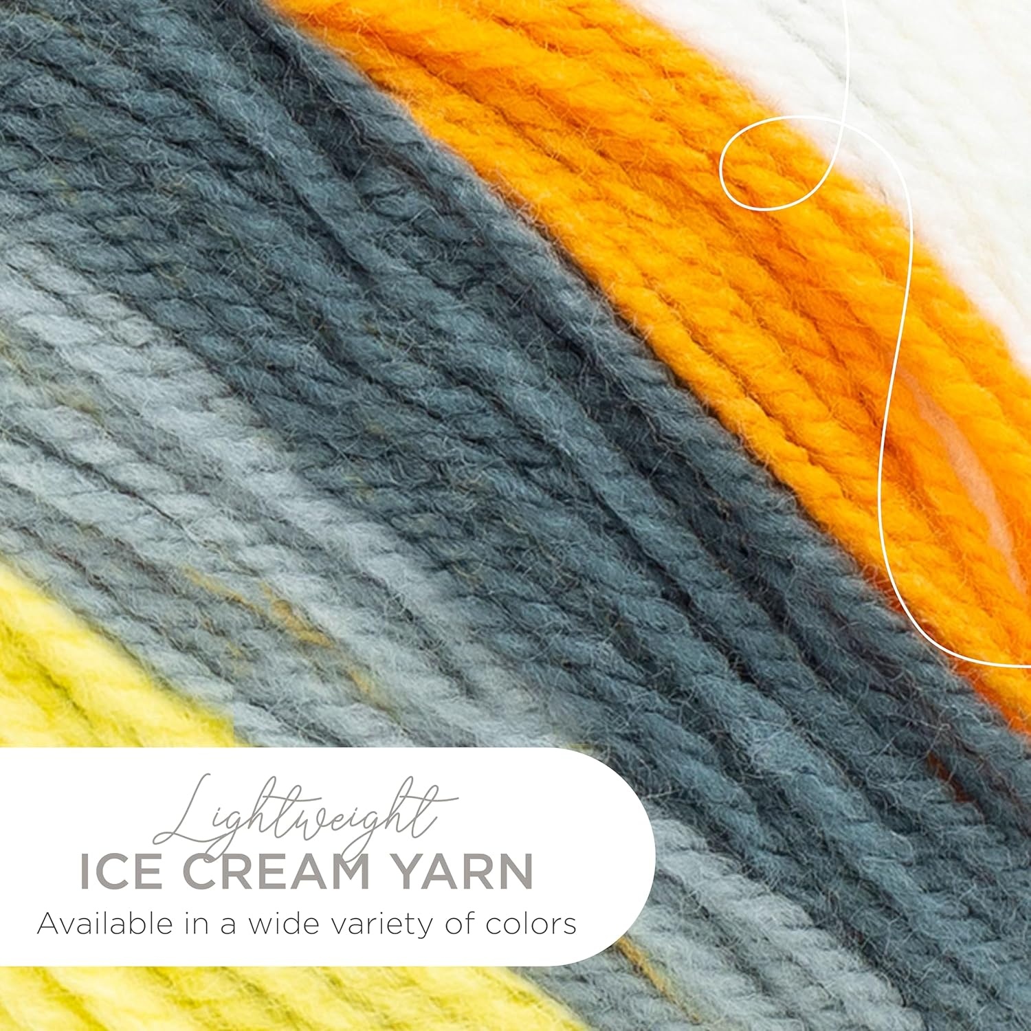 image:image1 Skein Lion Brand Yarn Ice Cream Baby Yarn BlueberryTiger Tail