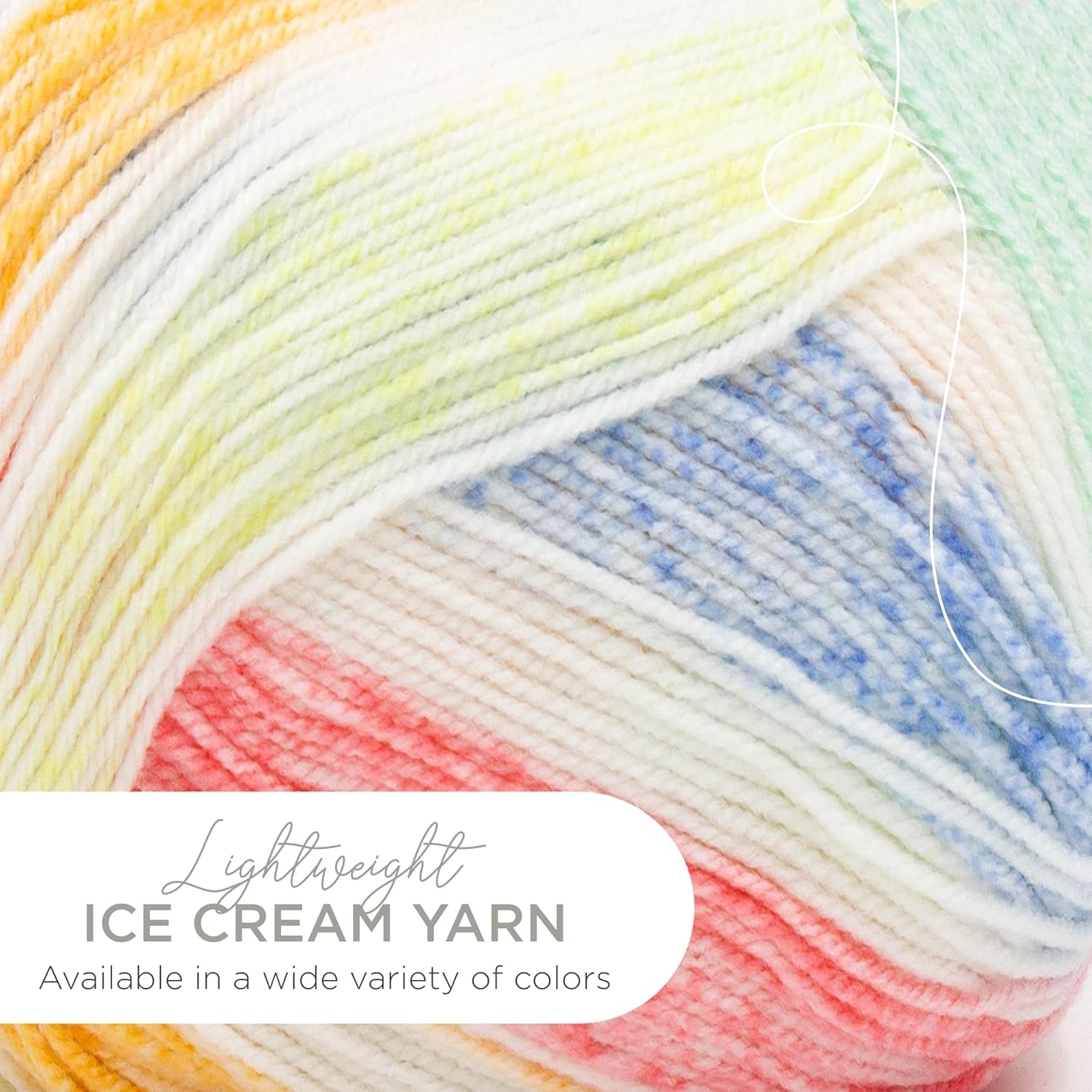 image:image1 Skein Lion Brand Yarn Ice Cream Baby Yarn BlueberryTurtle Tracks