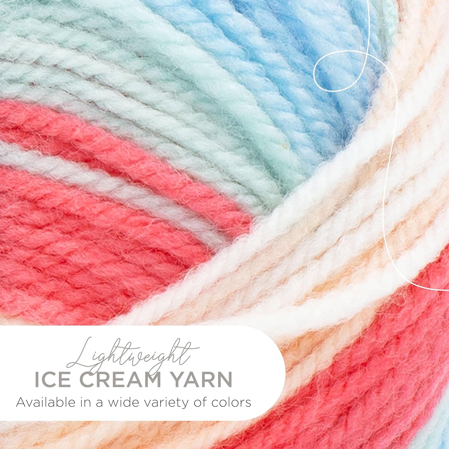 image:image1 Skein Lion Brand Yarn Ice Cream Baby Yarn BlueberryTwinberry Cheesecake