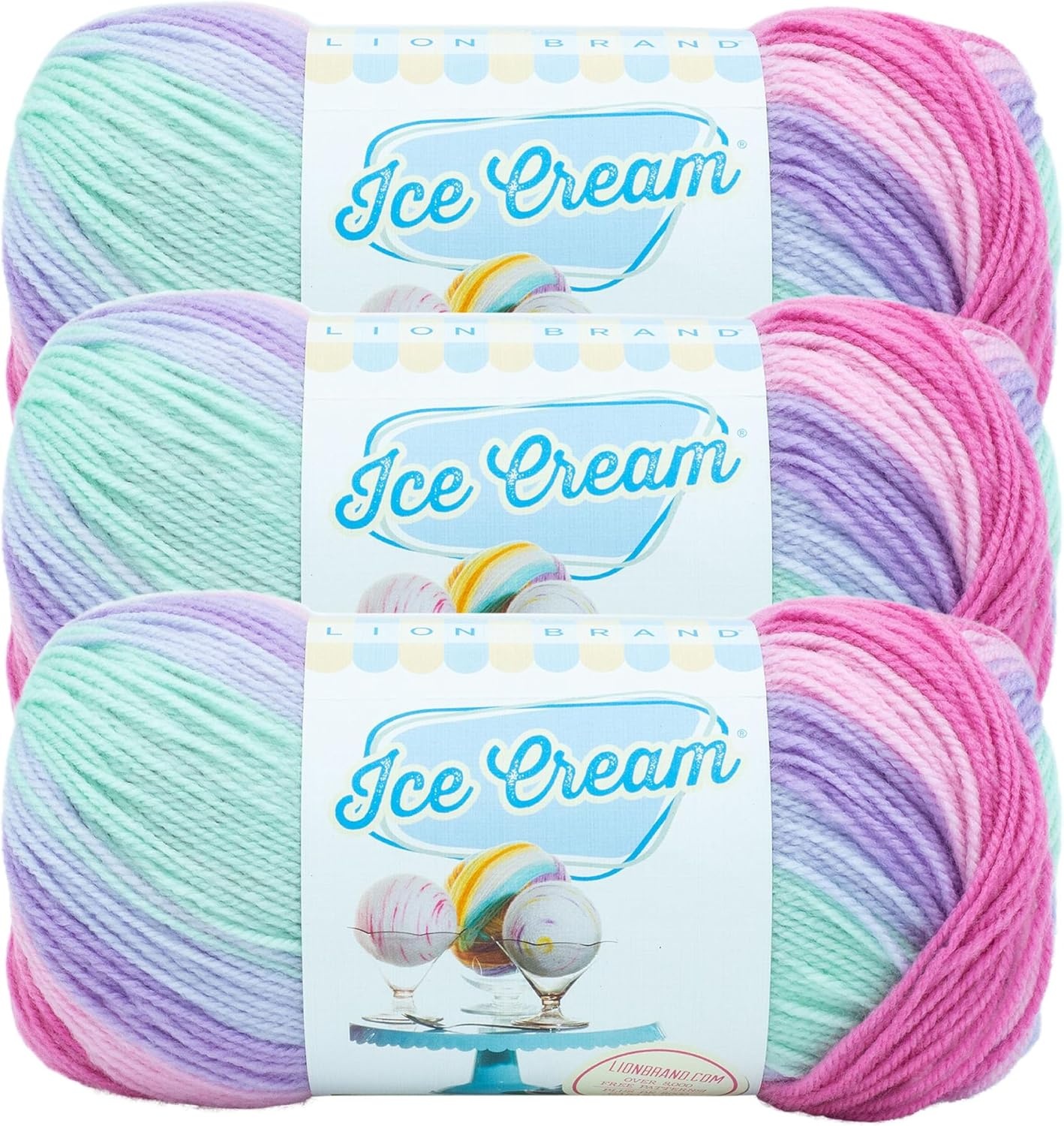 image:image1 Skein Lion Brand Yarn Ice Cream Baby Yarn BlueberryUbe