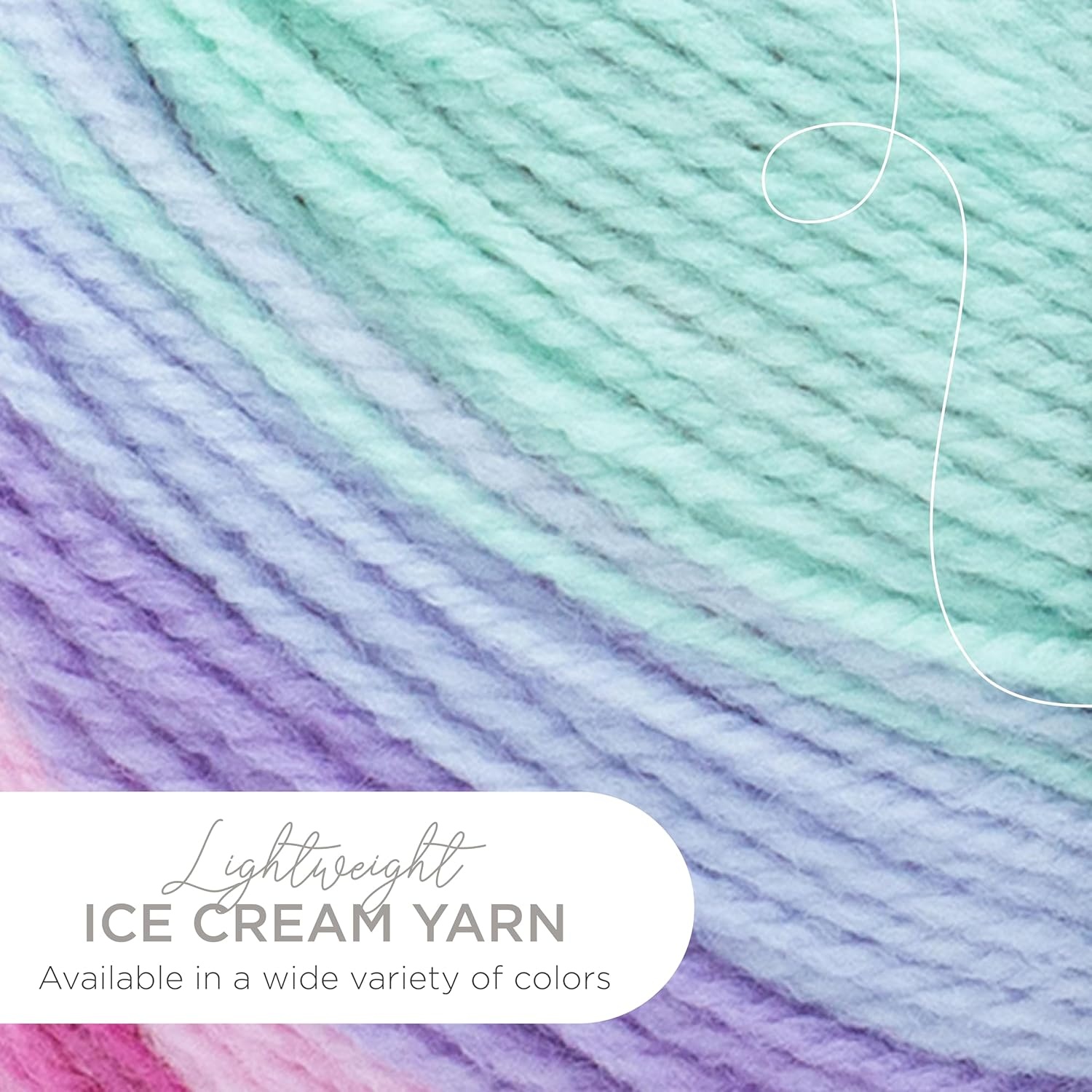 image:image1 Skein Lion Brand Yarn Ice Cream Baby Yarn BlueberryUbe