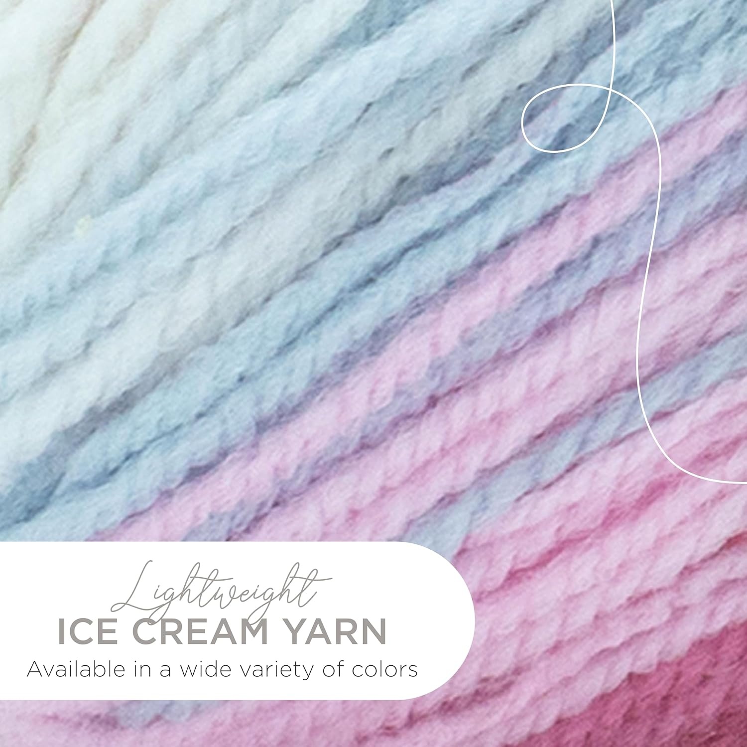 image:image1 Skein Lion Brand Yarn Ice Cream Baby Yarn BlueberryUbe