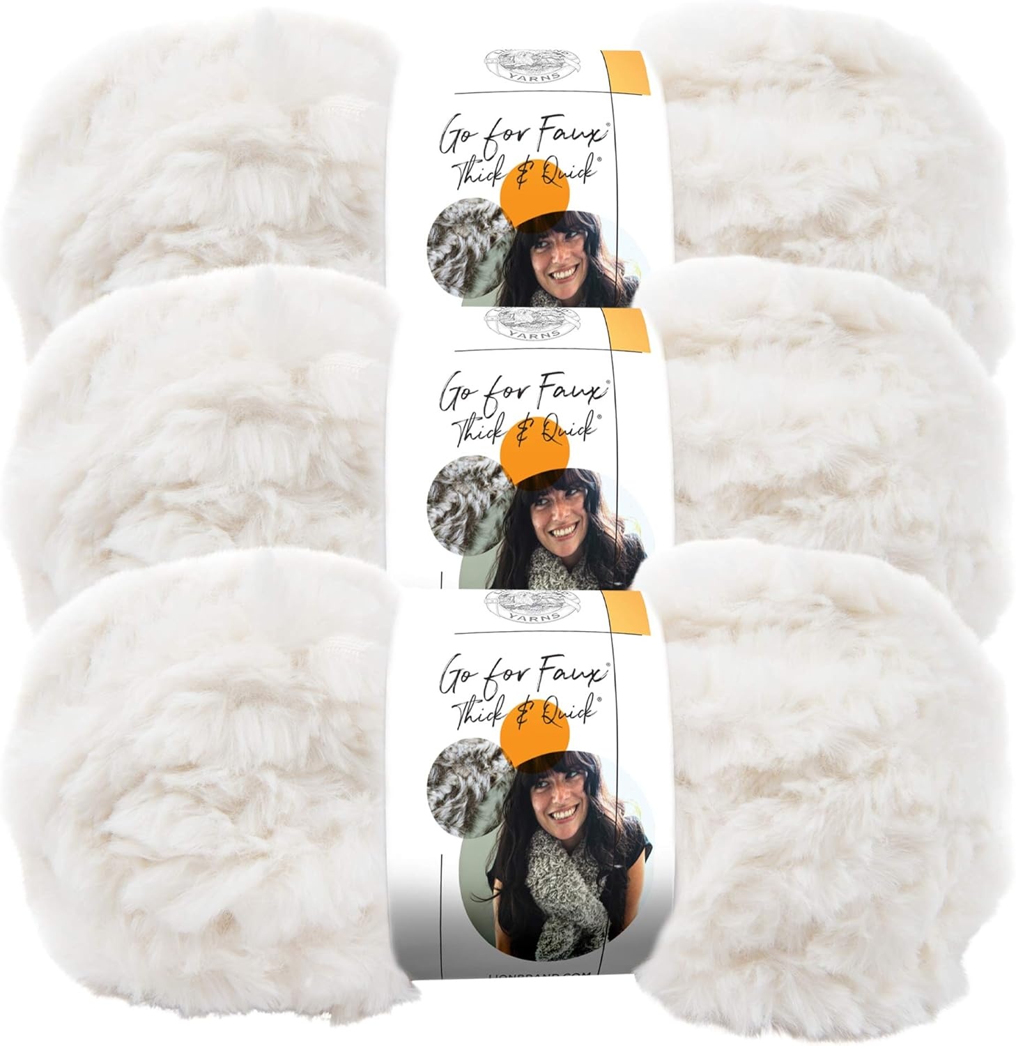 image:image3 Pack Lion Brand Yarn Go for Faux Thick amp Quick Bulky Yarn Black PantherBaked Alaska