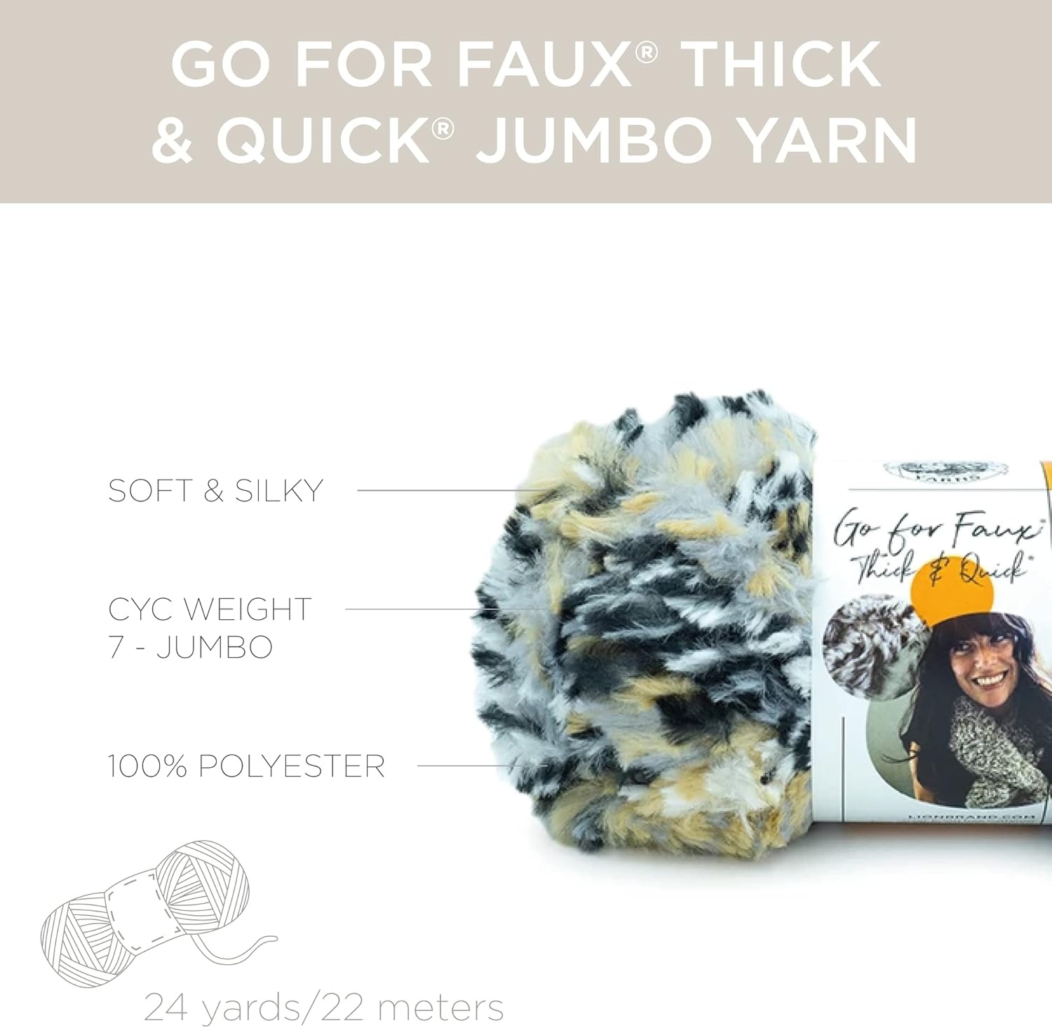 image:image3 Pack Lion Brand Yarn Go for Faux Thick amp Quick Bulky Yarn Black PantherBaked Alaska