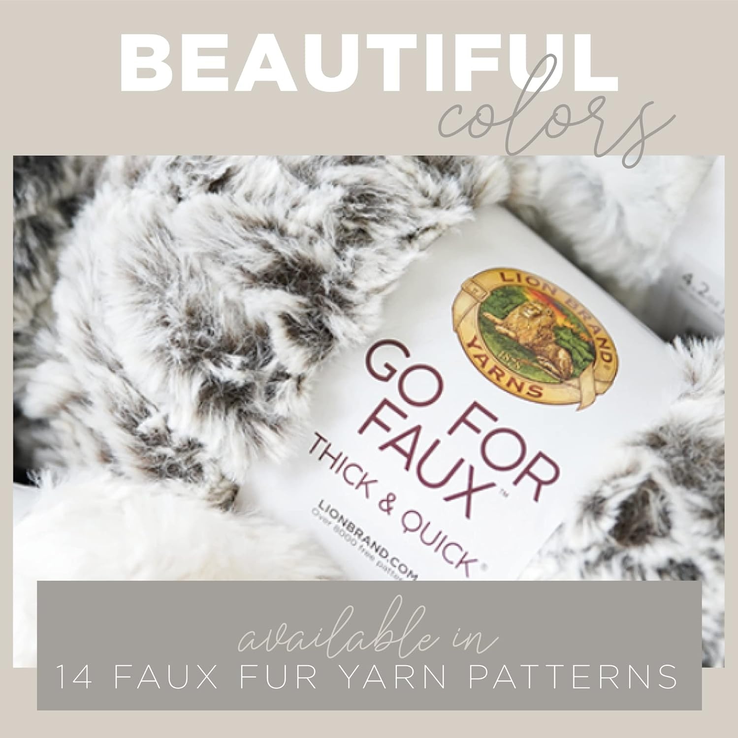 image:image3 Pack Lion Brand Yarn Go for Faux Thick amp Quick Bulky Yarn Black PantherChinchilla