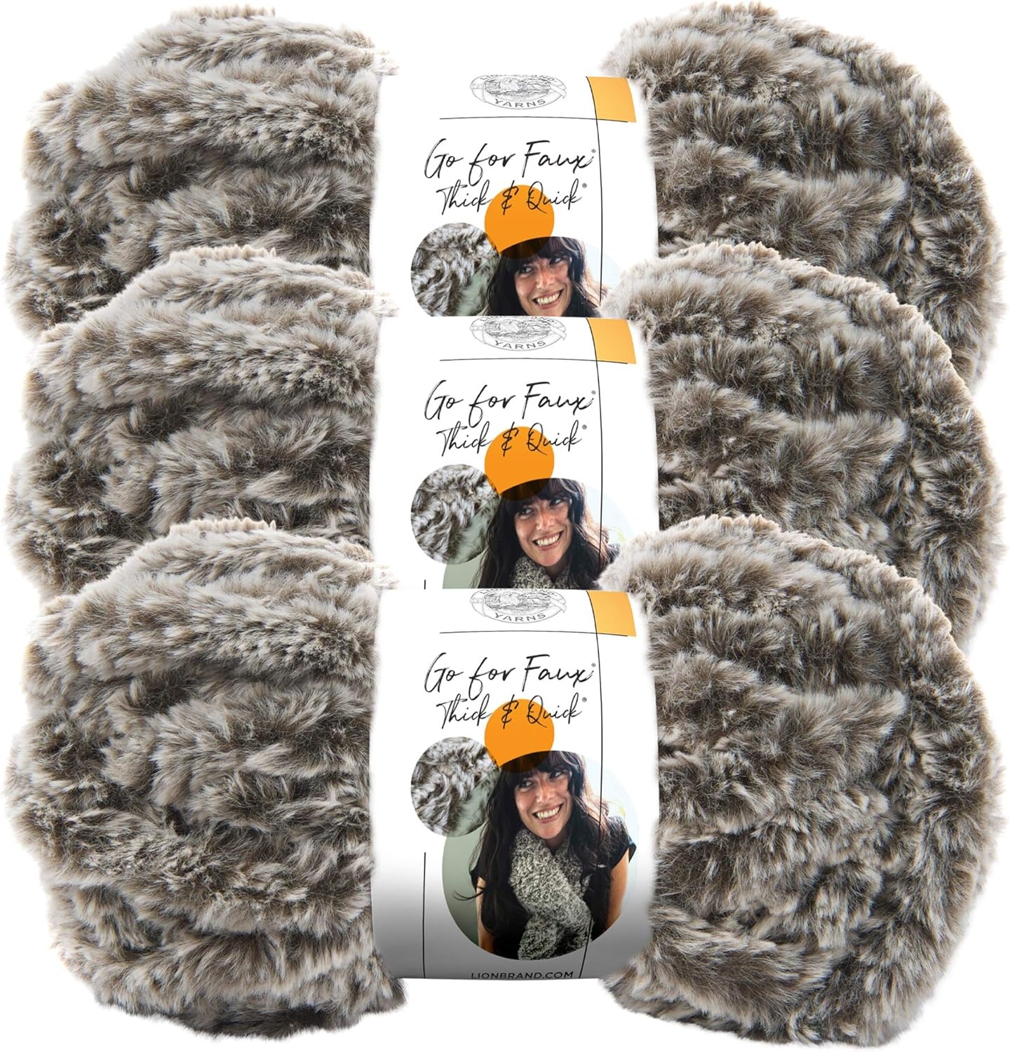 image:image3 Pack Lion Brand Yarn Go for Faux Thick amp Quick Bulky Yarn Black PantherChow Chow