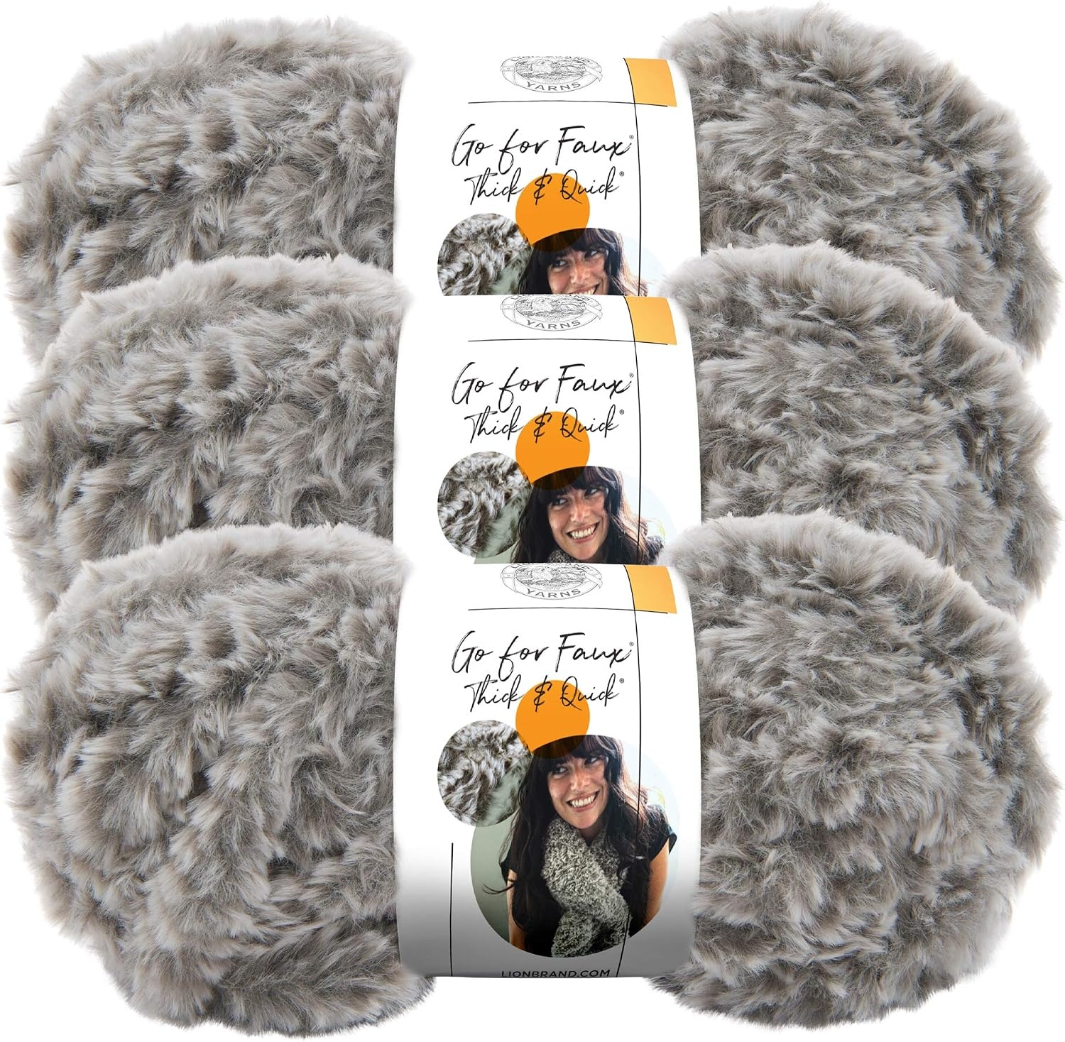 image:image3 Pack Lion Brand Yarn Go for Faux Thick amp Quick Bulky Yarn Black PantherHusky