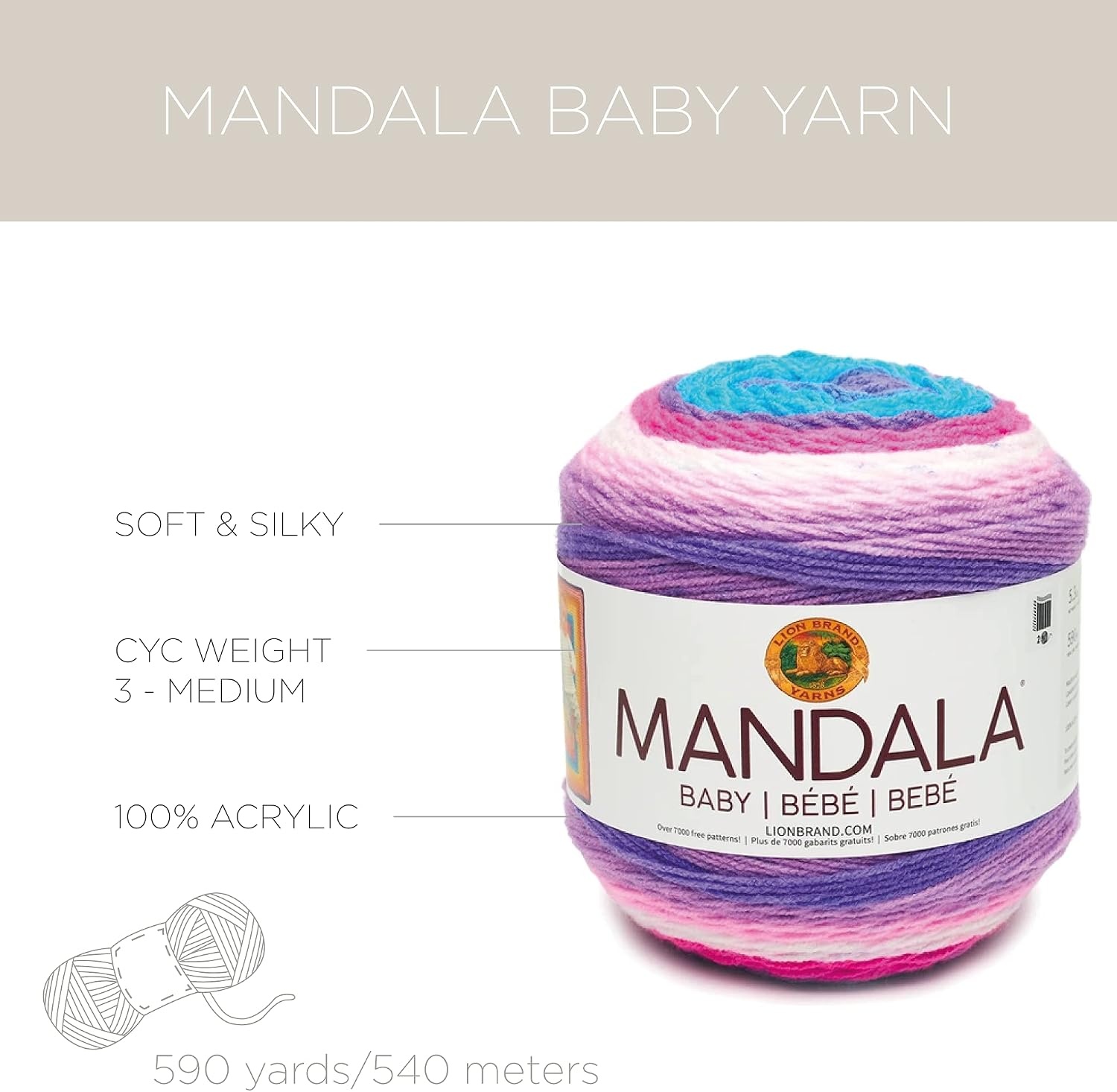image:image3 Pack Lion Brand Yarn Mandala Baby Yarn Diago AlleyArendelle