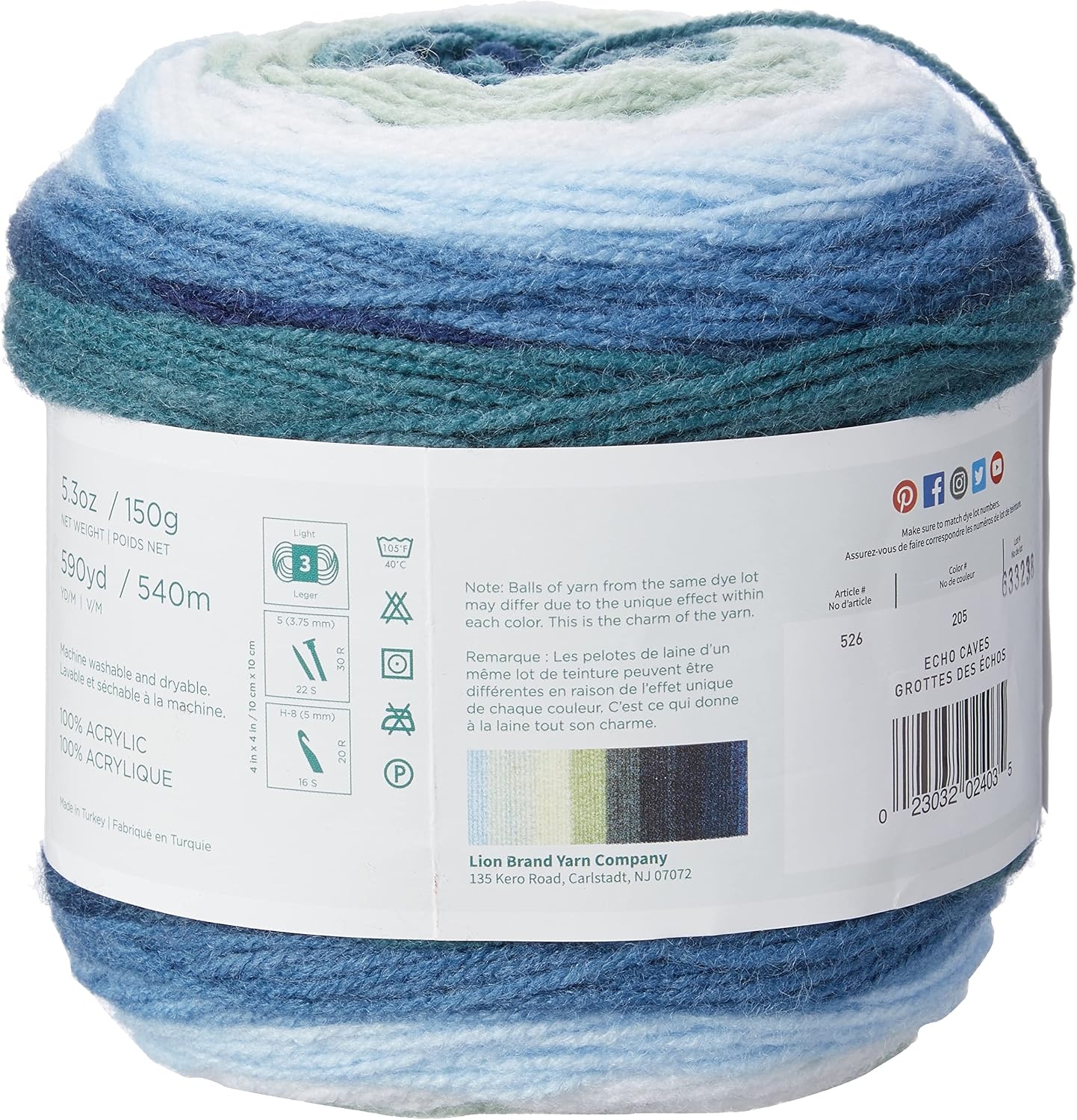 image:image3 Pack Lion Brand Yarn Mandala Baby Yarn Diago AlleyEcho Caves