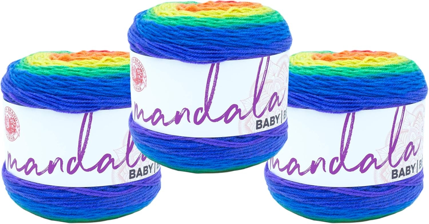 image:image3 Pack Lion Brand Yarn Mandala Baby Yarn Diago AlleyRainbow Falls