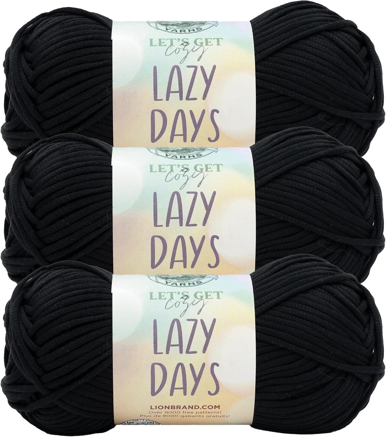 image:imageLion Brand Lazy Days Beginner Yarn for Knitting Crocheting and Crafts Clay 3 PackLicorice