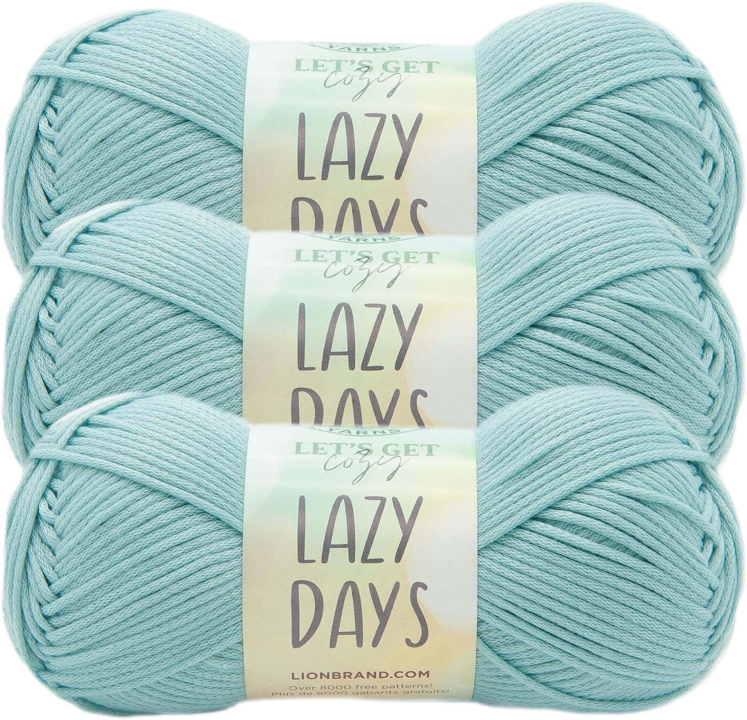 image:imageLion Brand Lazy Days Beginner Yarn for Knitting Crocheting and Crafts Clay 3 PackSurf Spray