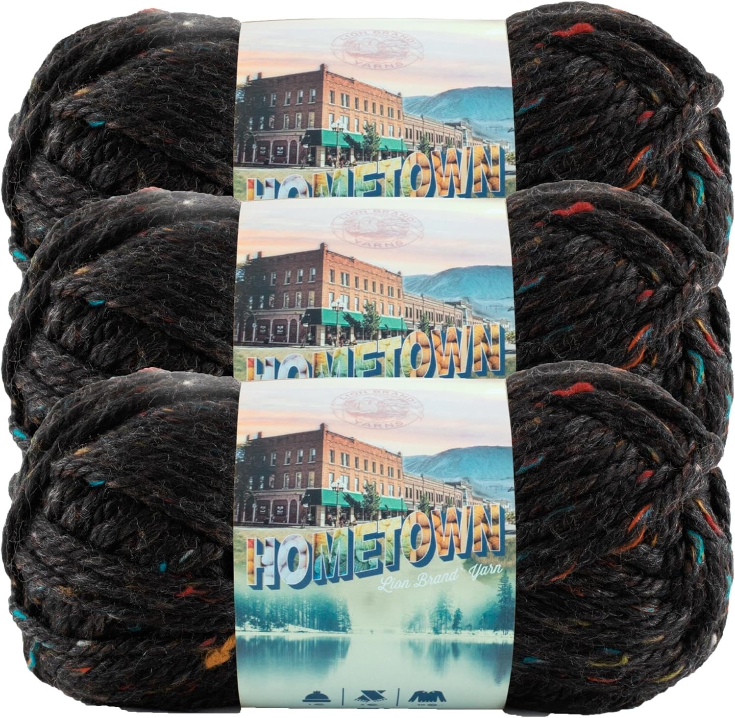 image:imageLion Brand Yarn 135219 Hometown Yarn North Folk Merlot 1 SkeinCambridge Tweed