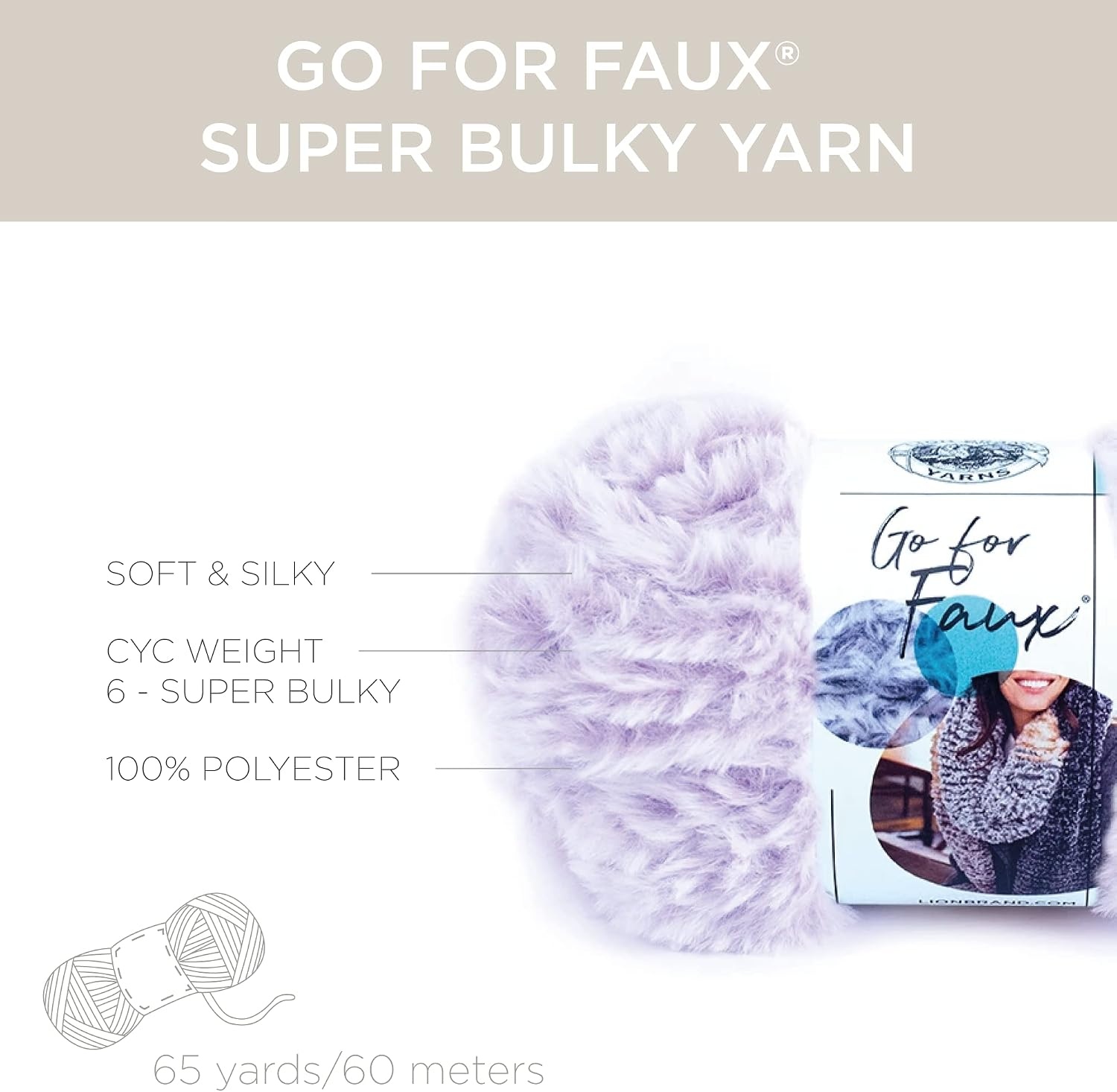 image:imageLion Brand Yarn Bulky Go for Faux Bulky Yarn for Knitting amp Crocheting Baked Alaska 3 PackLightning Bug