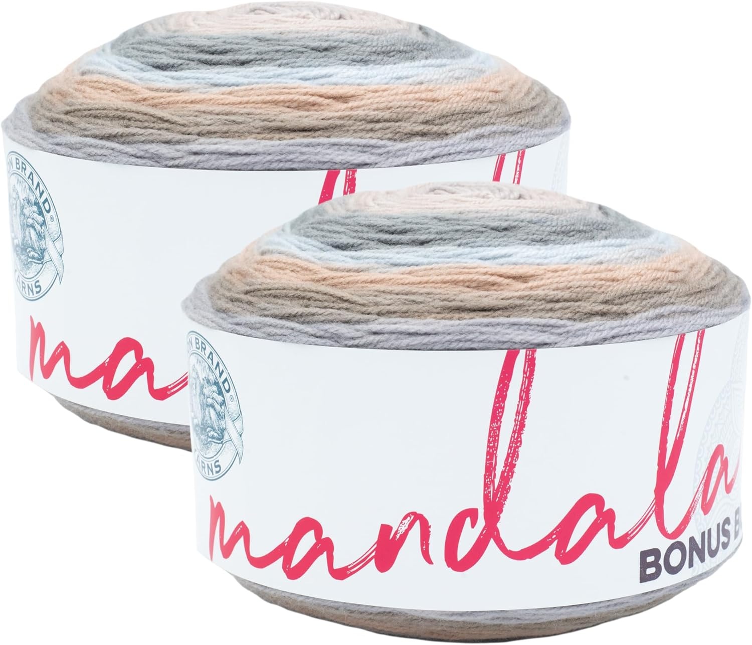 image:imageLion Brand Yarn Colorful Mandala Bonus Bundle Yarn for Knitting Crocheting and Crafting Wood Nymph 1 CakeChewy