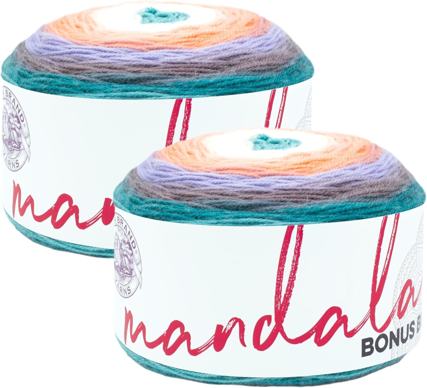 image:imageLion Brand Yarn Colorful Mandala Bonus Bundle Yarn for Knitting Crocheting and Crafting Wood Nymph 1 CakePegasus