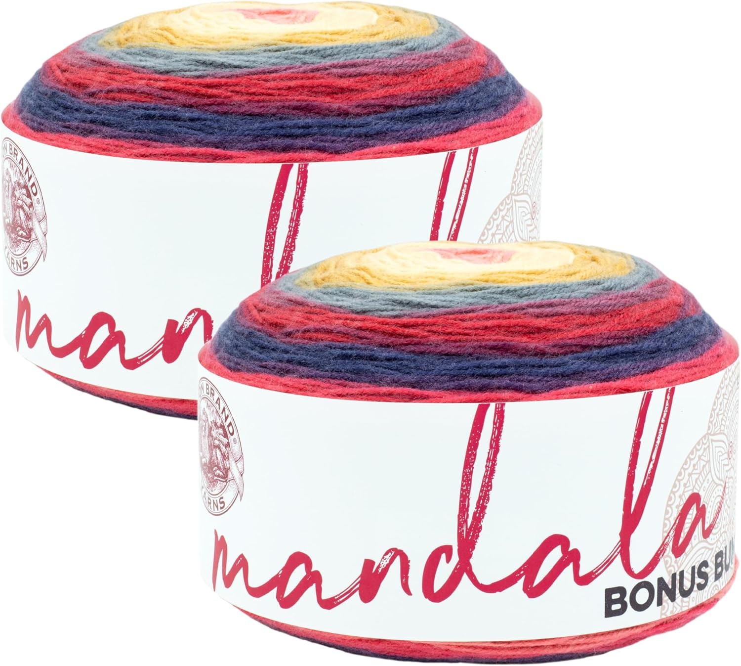 image:imageLion Brand Yarn Colorful Mandala Bonus Bundle Yarn for Knitting Crocheting and Crafting Wood Nymph 1 CakeSatyrs