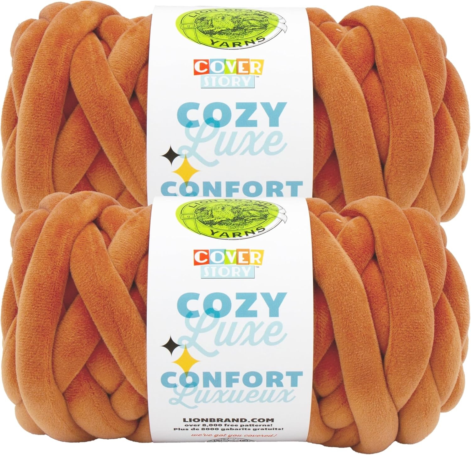 image:imageLion Brand Yarn Cover Story Cozy Luxe Blanket Yarn for Knitting and Crochet Maple 1 PackMaple