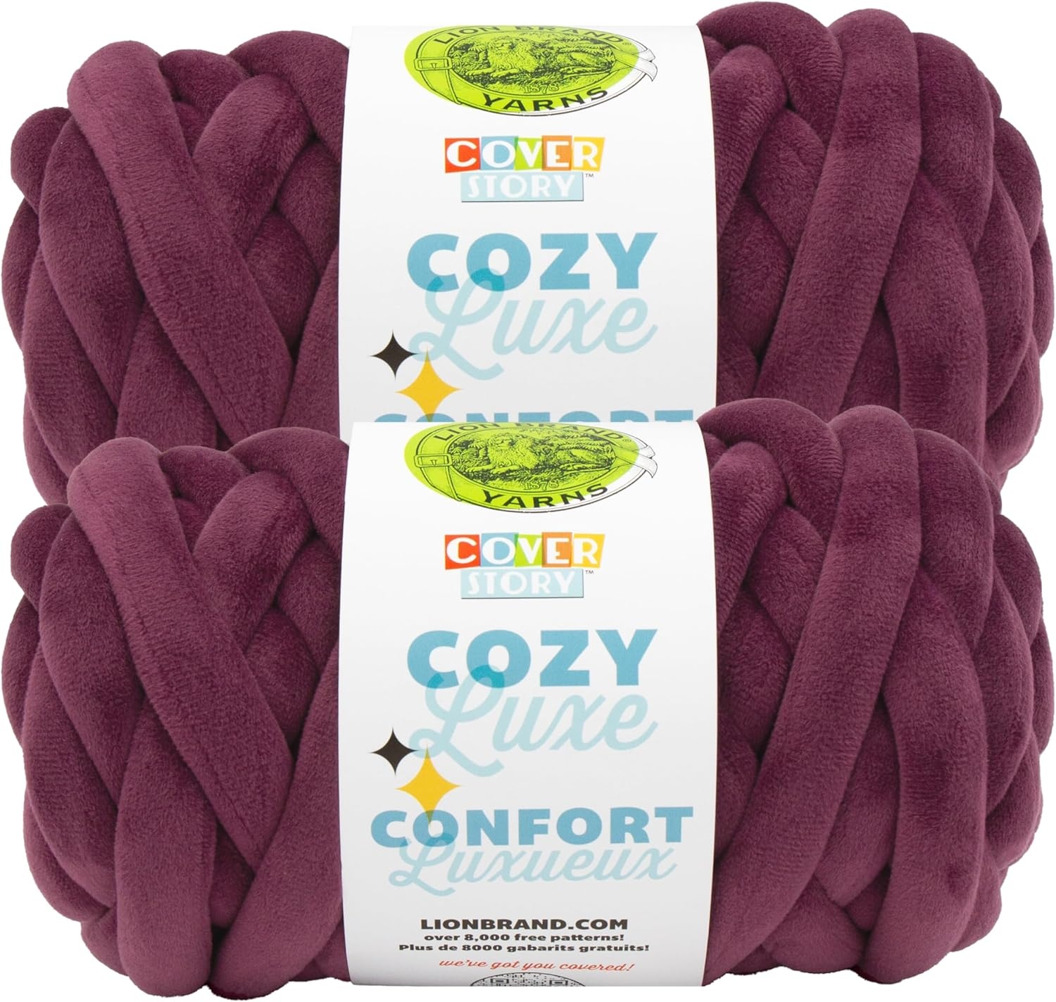image:imageLion Brand Yarn Cover Story Cozy Luxe Blanket Yarn for Knitting and Crochet Teal 1 PackEggplant