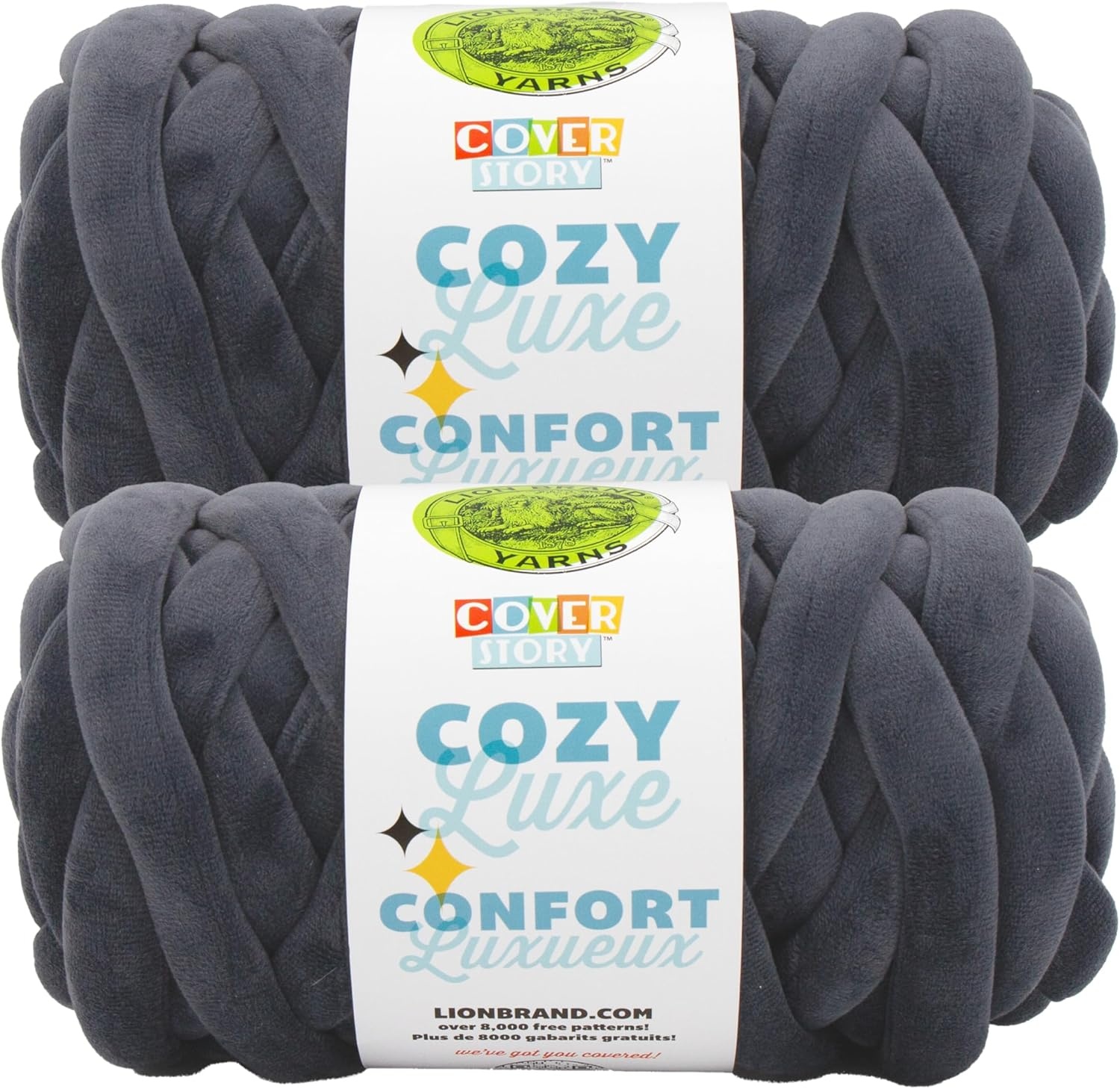 image:imageLion Brand Yarn Cover Story Cozy Luxe Blanket Yarn for Knitting and Crochet Teal 1 PackGraphite