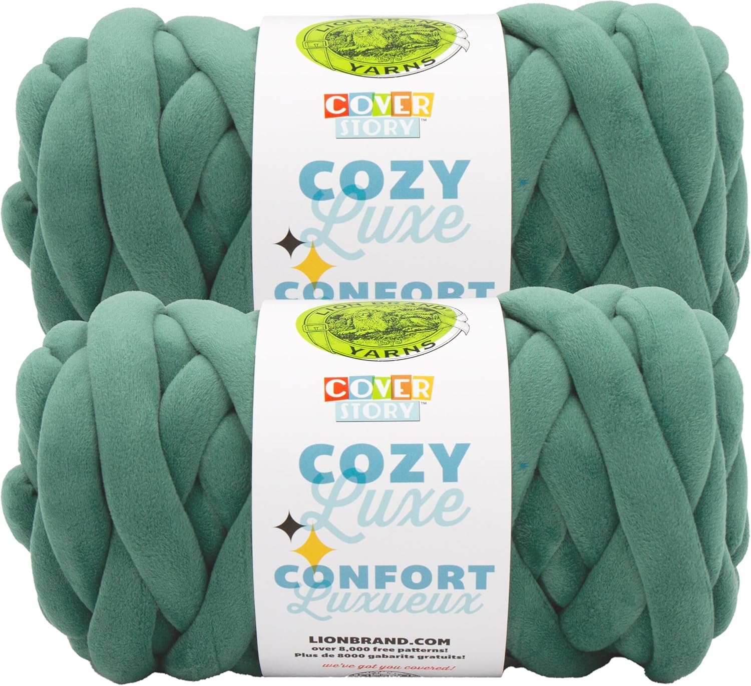 image:imageLion Brand Yarn Cover Story Cozy Luxe Blanket Yarn for Knitting and Crochet Teal 1 PackHunter Green