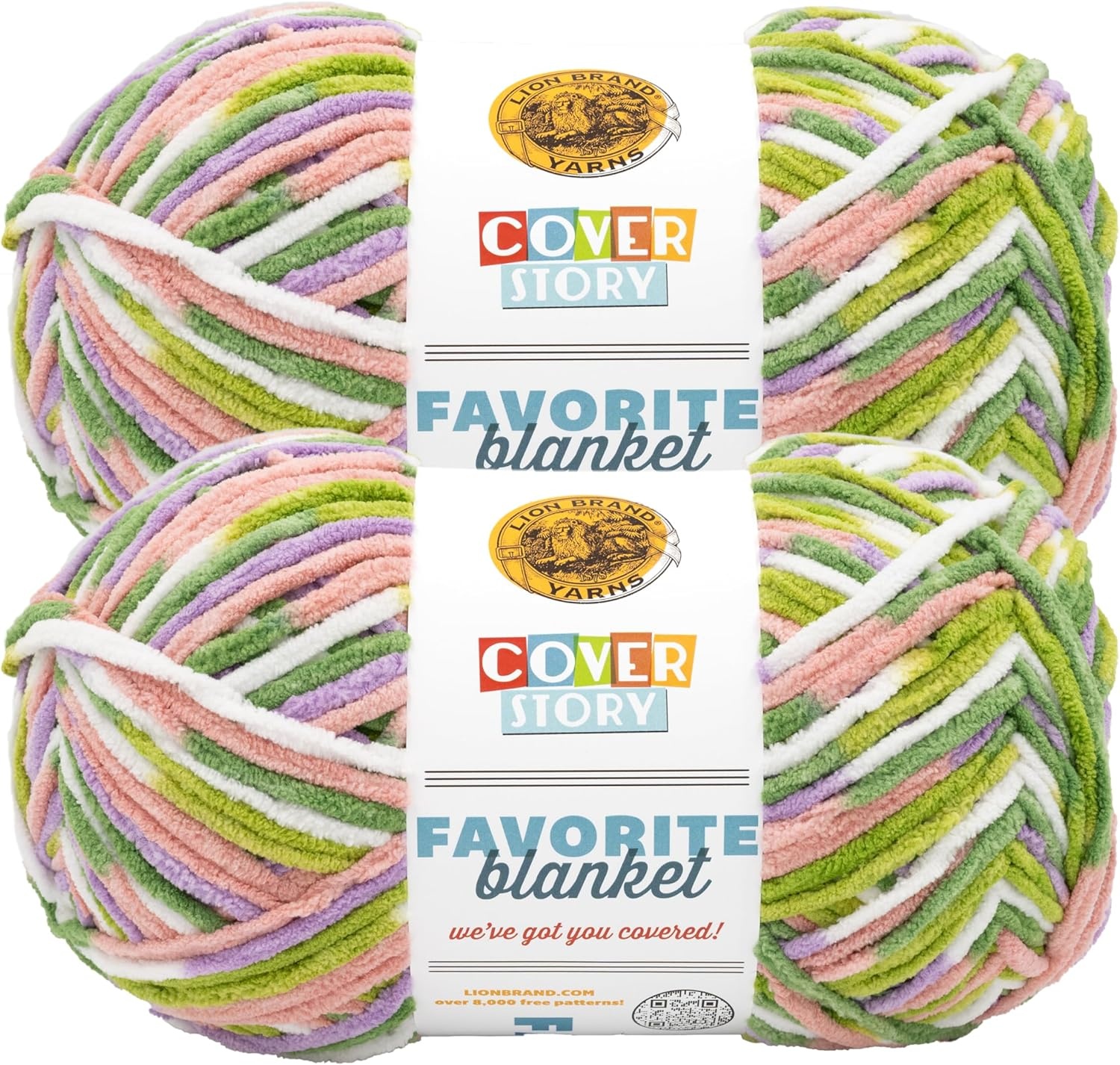 image:imageLion Brand Yarn Cover Story Favorite Blanket Yarn for Knitting and Crochet 223 Yards Lullaby 1 PackBloom