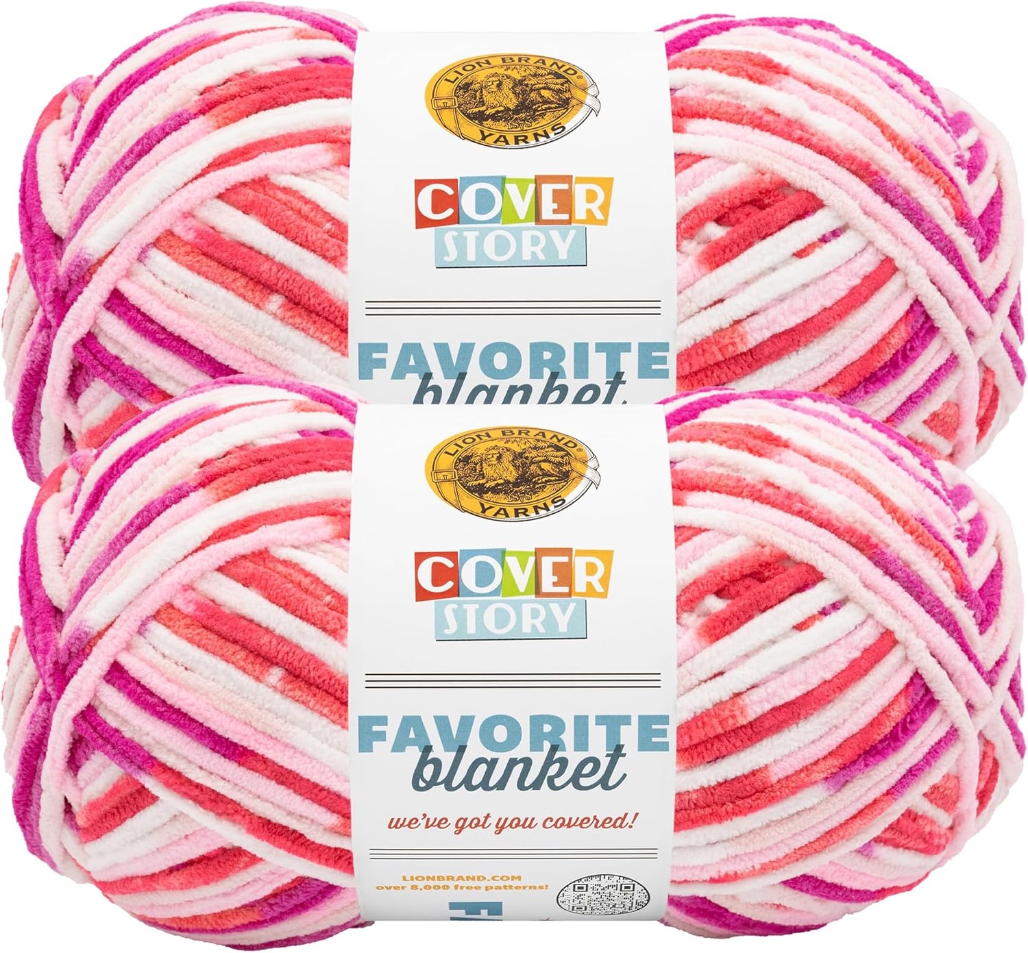 image:imageLion Brand Yarn Cover Story Favorite Blanket Yarn for Knitting and Crochet 223 Yards Lullaby 1 PackBubblegum