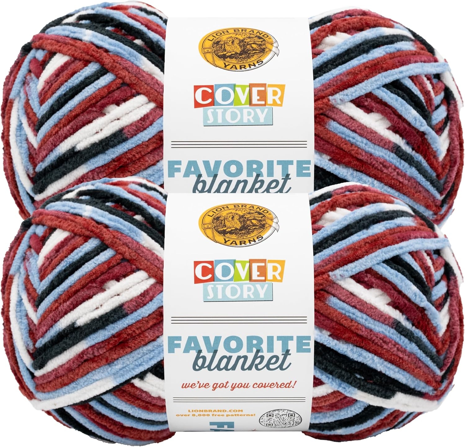 image:imageLion Brand Yarn Cover Story Favorite Blanket Yarn for Knitting and Crochet 223 Yards Lullaby 1 PackBurrrBerry