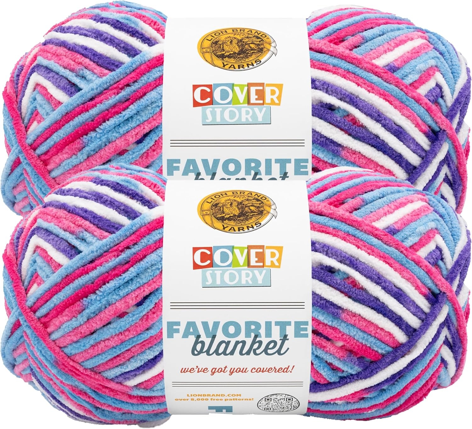 image:imageLion Brand Yarn Cover Story Favorite Blanket Yarn for Knitting and Crochet 223 Yards Lullaby 1 PackDreamhouse