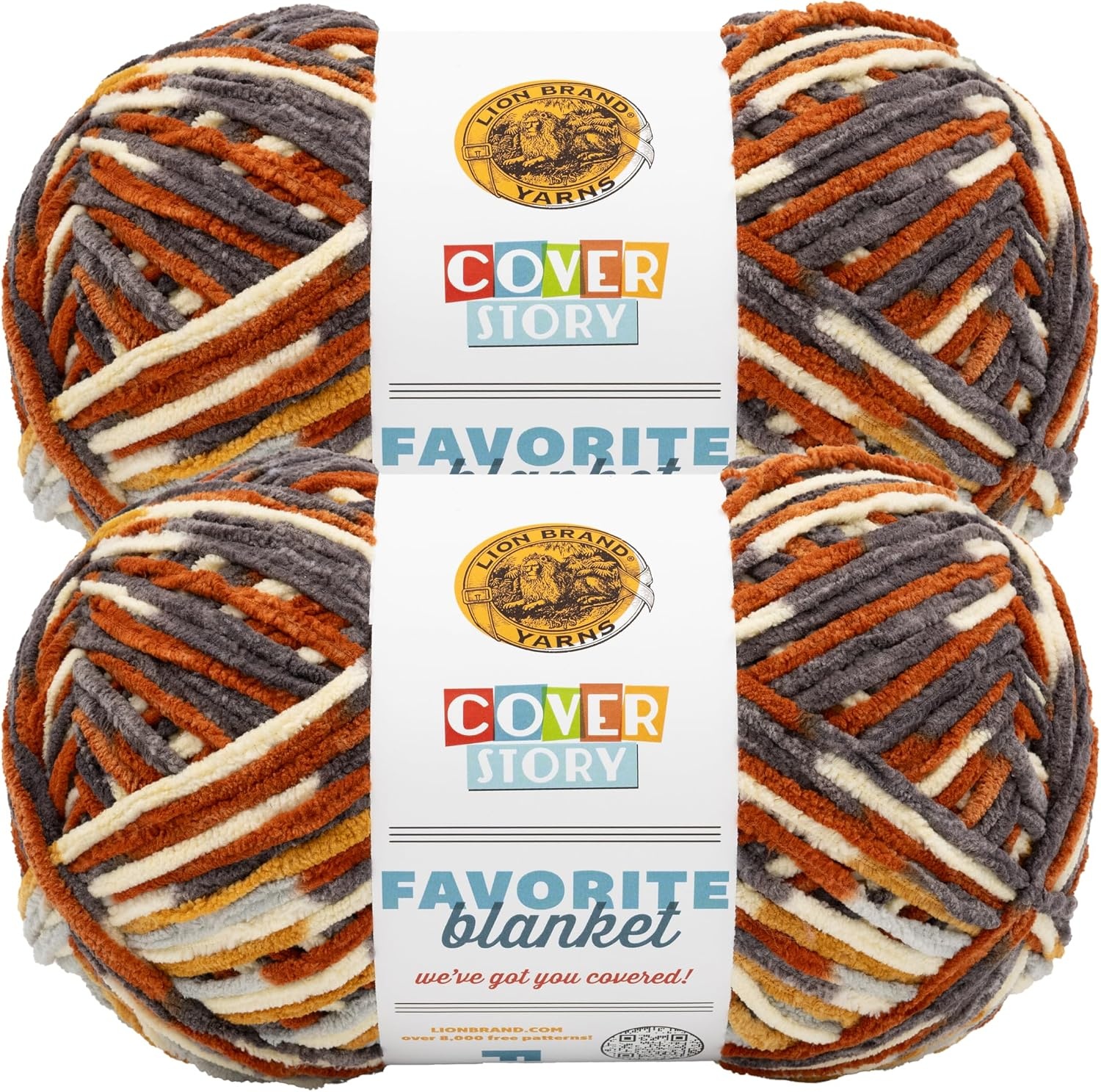 image:imageLion Brand Yarn Cover Story Favorite Blanket Yarn for Knitting and Crochet 223 Yards Lullaby 1 PackHarvest